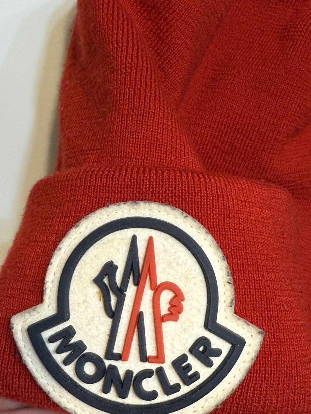 Moncler Moncler Red Wool Logo Beanie Size 34 - 5 Thumbnail