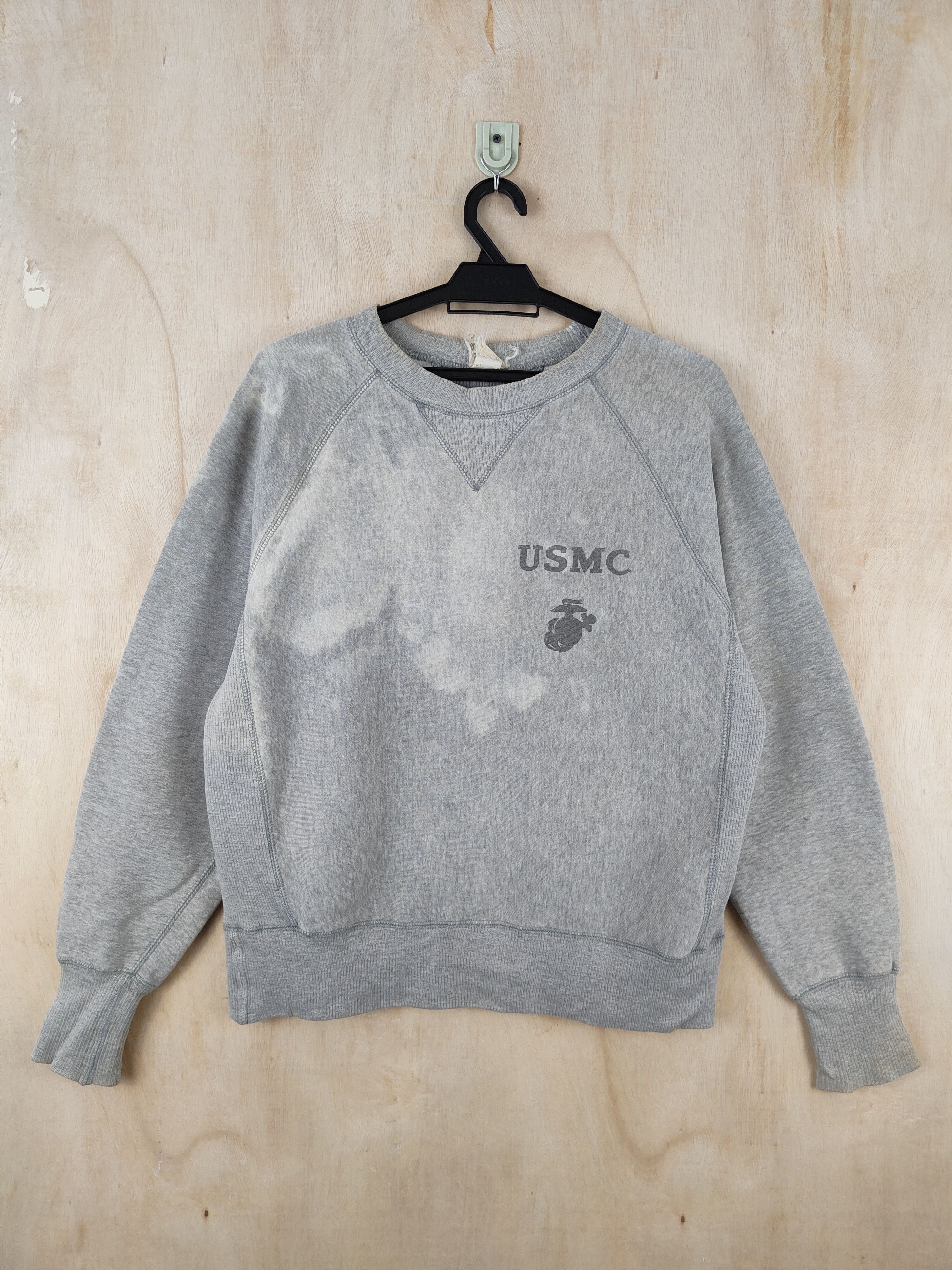 image of 50-50 Usmc Marine Corp Vintage Gray Faded Sweatshirts S2463 in Grey, Men's (Size Medium)