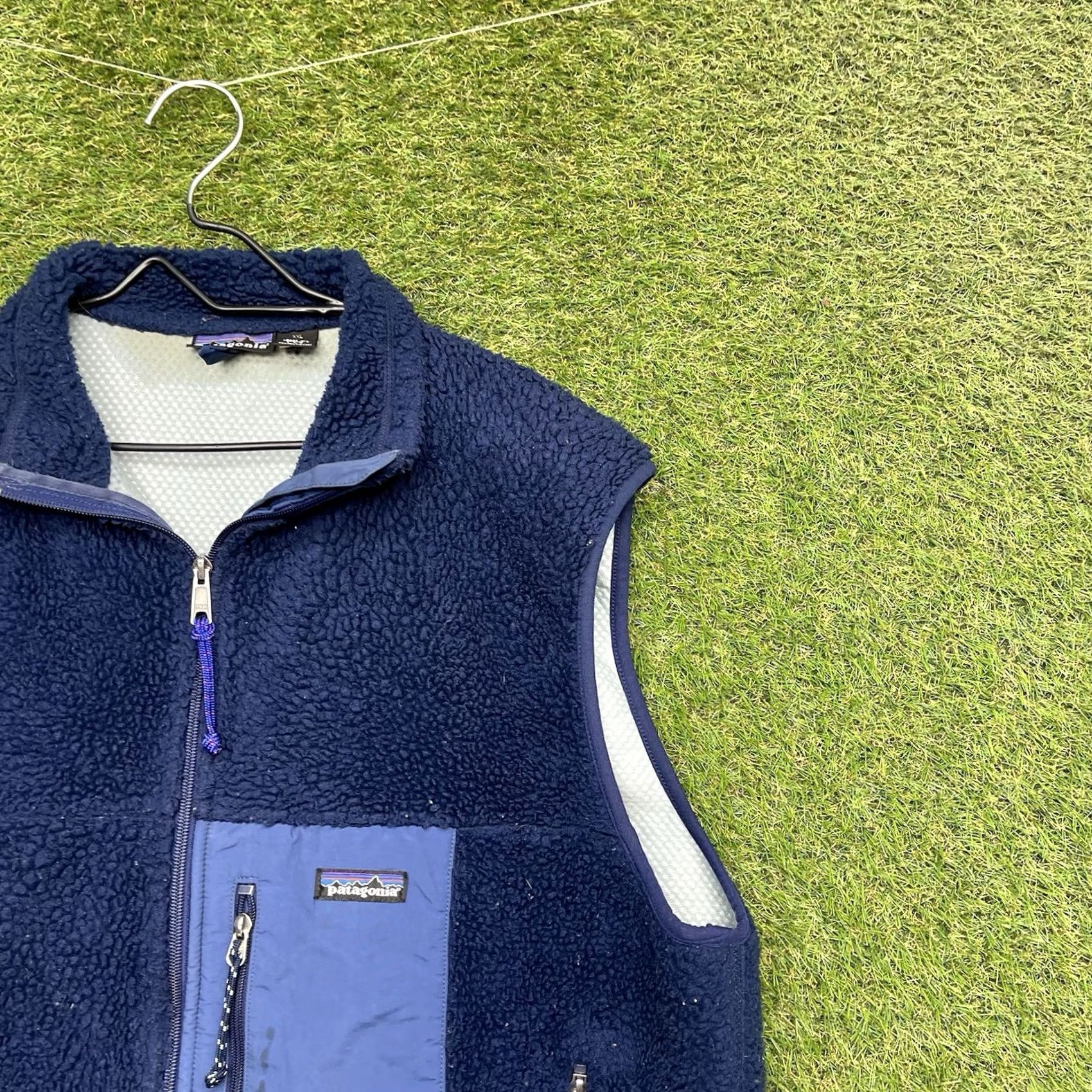 Patagonia Patagonia Retro-X Sherpa Vest Mens 2XL Outdoor Hiking Navy Blue Fleece Vest Size US XXL / EU 58 / 5 - 3 Thumbnail