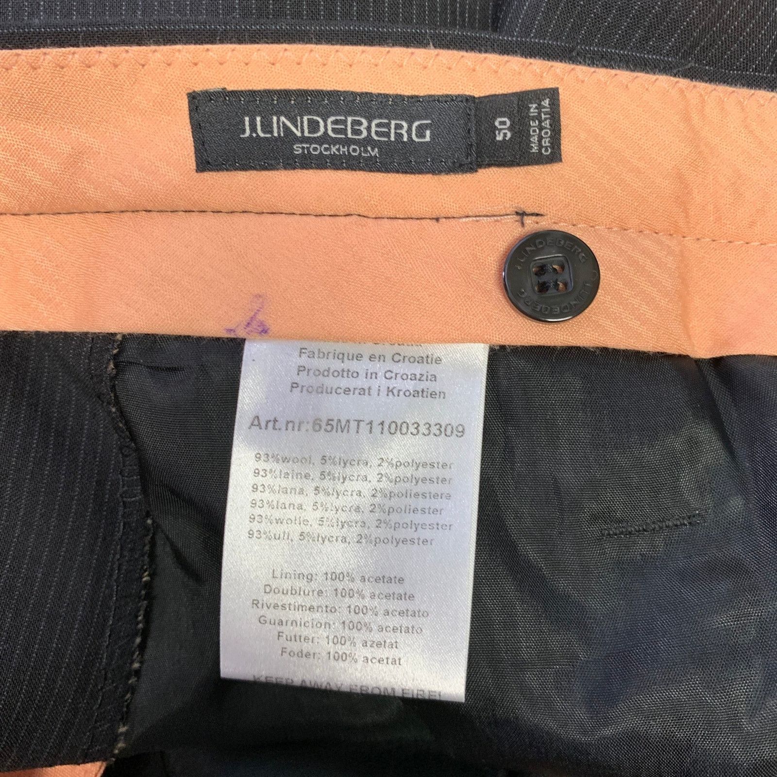J.Lindeberg J.LINDEBERG Size 31 Black Pinstripe Flat Front Dress Pants Size US 31 - 4 Thumbnail