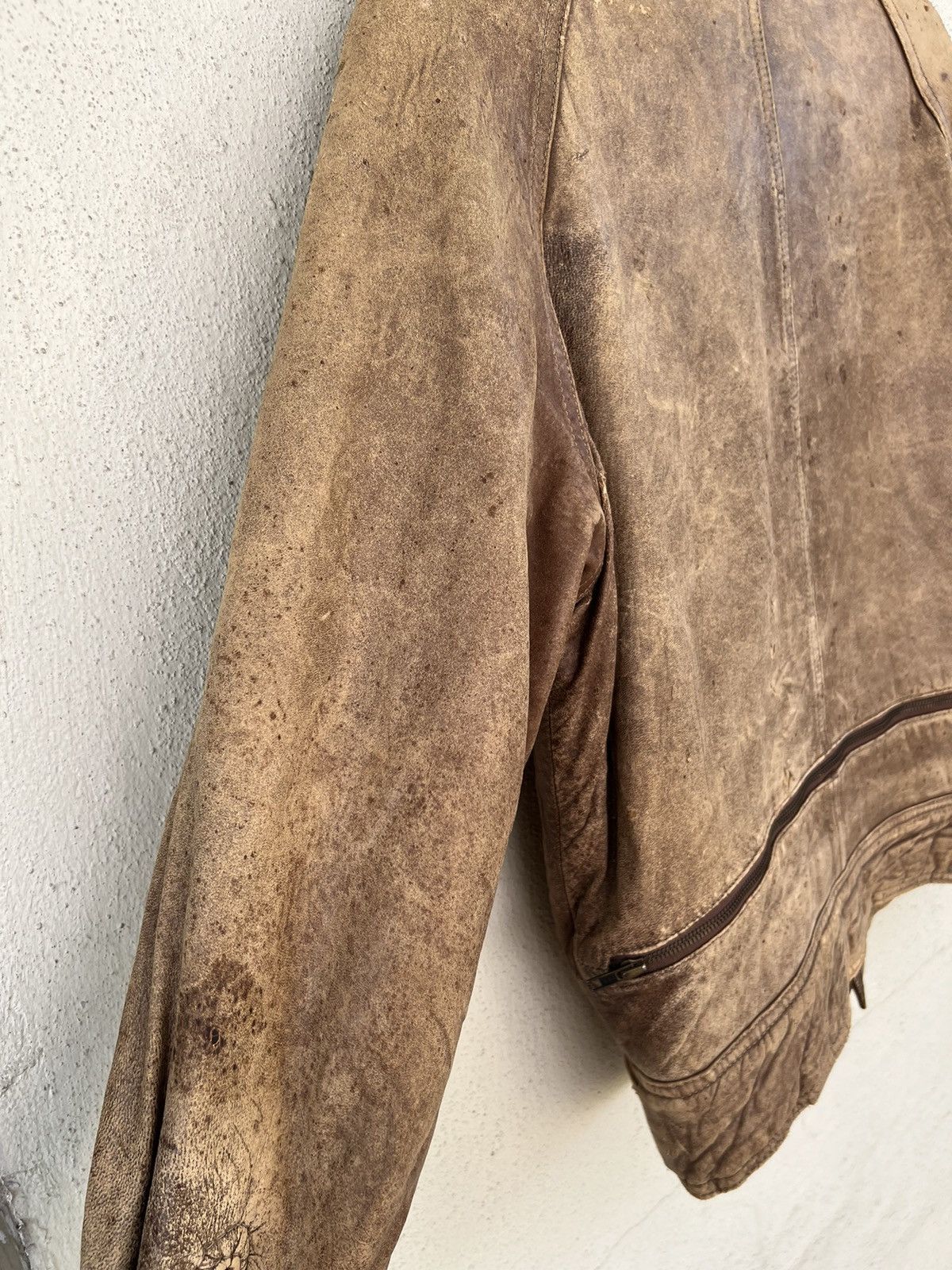 Leather Vintage 80s ixi:z Distress Patina Leather Lined Moto Jacket Size US M / EU 48-50 / 2 - 16 Thumbnail