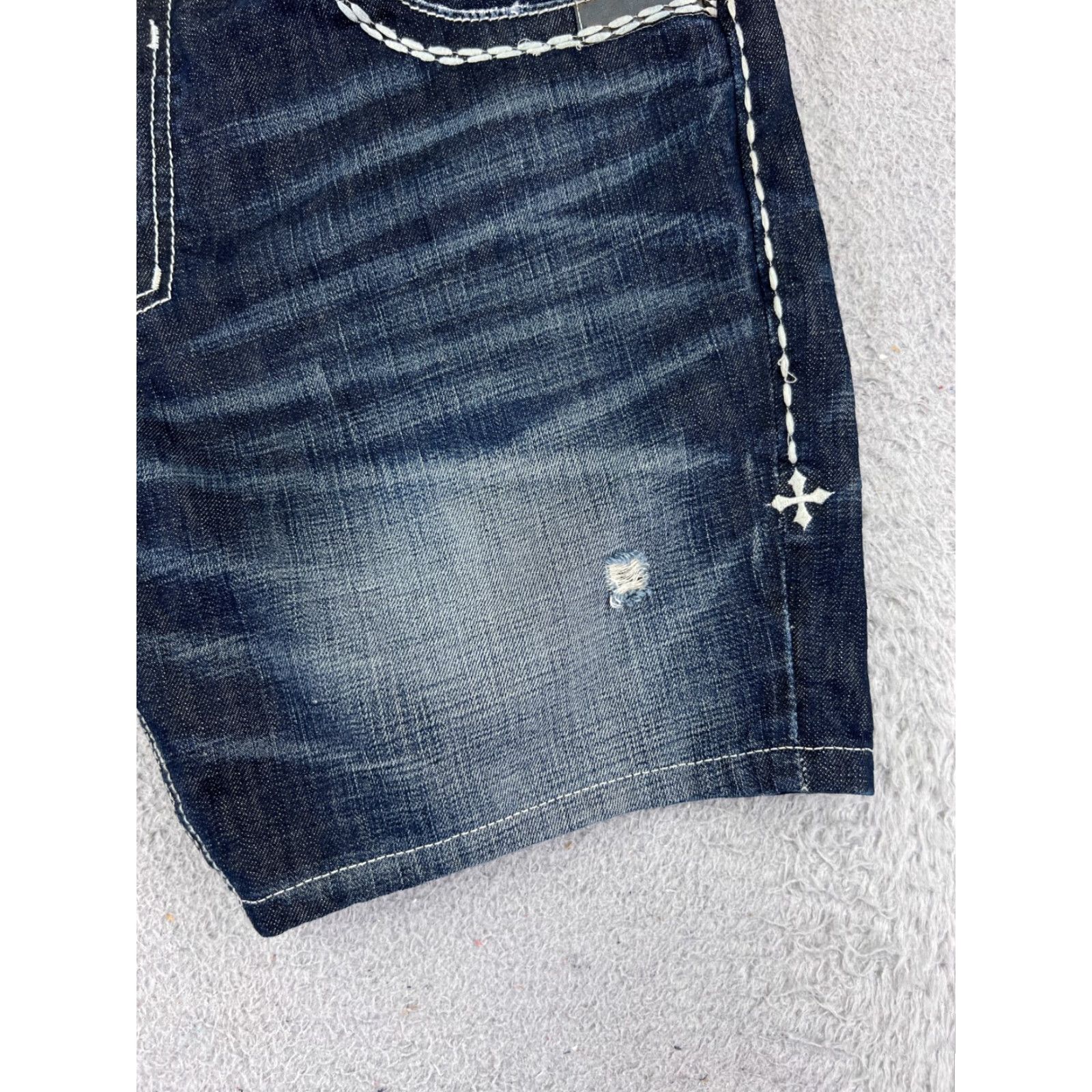 Affliction Affliction Men Shorts 38 Blue Denim Chino Cargo Pocket Regular Readable Vintage No 38x7 READ Size US 38 / EU 54 - 2 Thumbnail