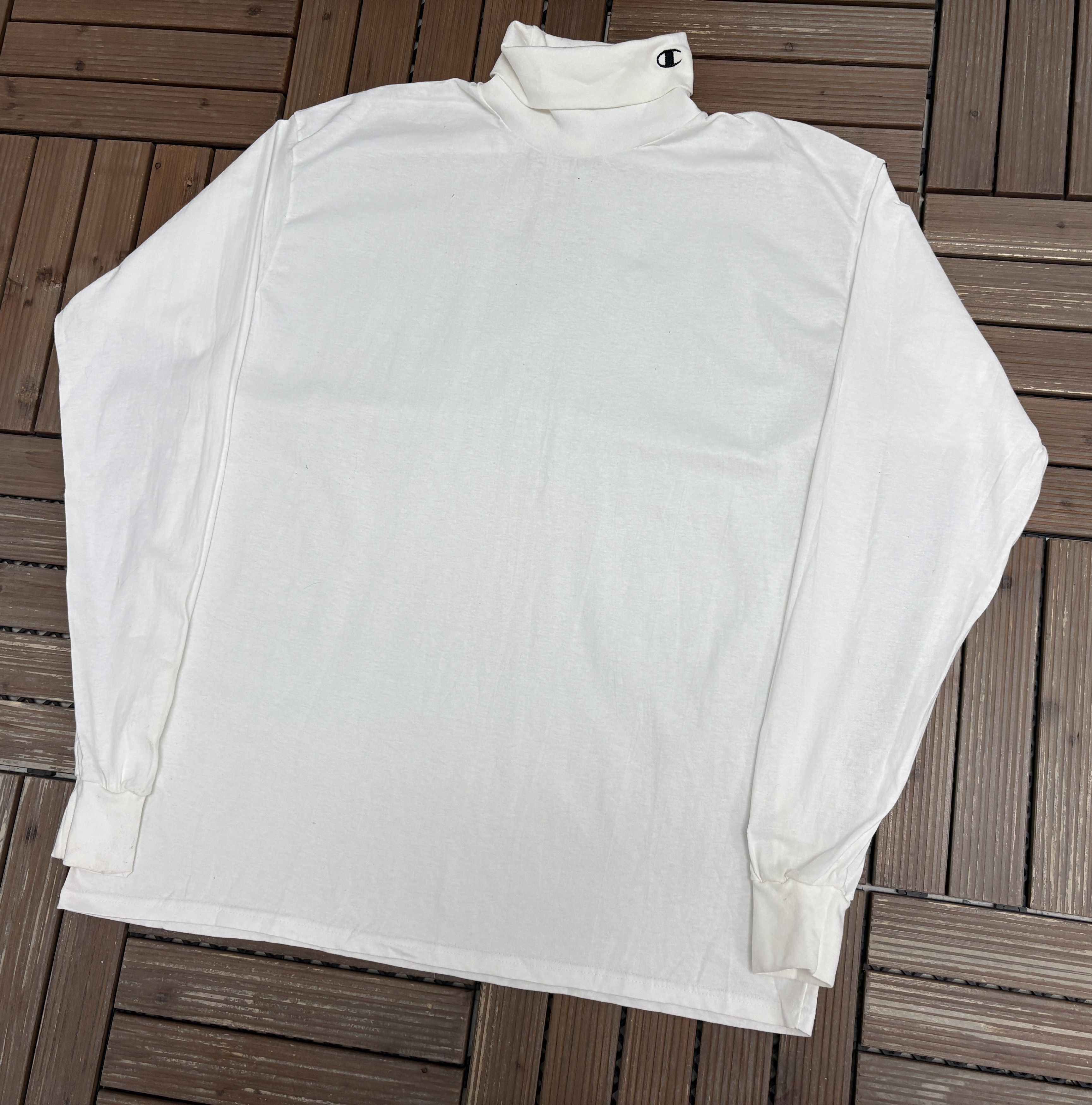 Champion × Vintage Champion Embroidered Vintage White Turtleneck T-Shirt Size US L / EU 52-54 / 3 - 3 Thumbnail