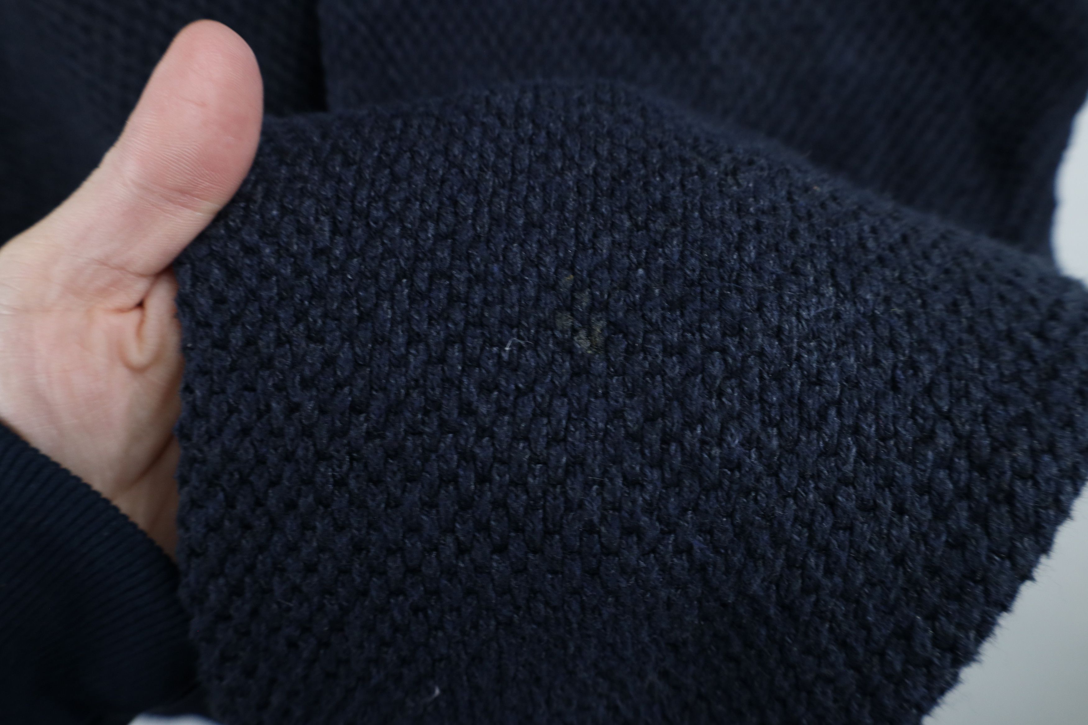 Vintage Vintage 90s Streetwear Waffle Knit Henley Sweater Blue USA Size US XL / EU 56 / 4 - 4 Thumbnail