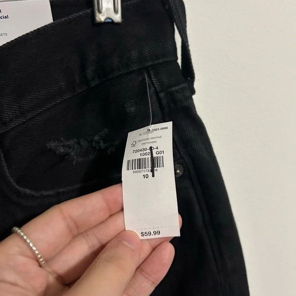 Old Navy NWT Old Navy Black Slouchy Straight Jeans Size 32" / US 10 / IT 46 - 4 Thumbnail