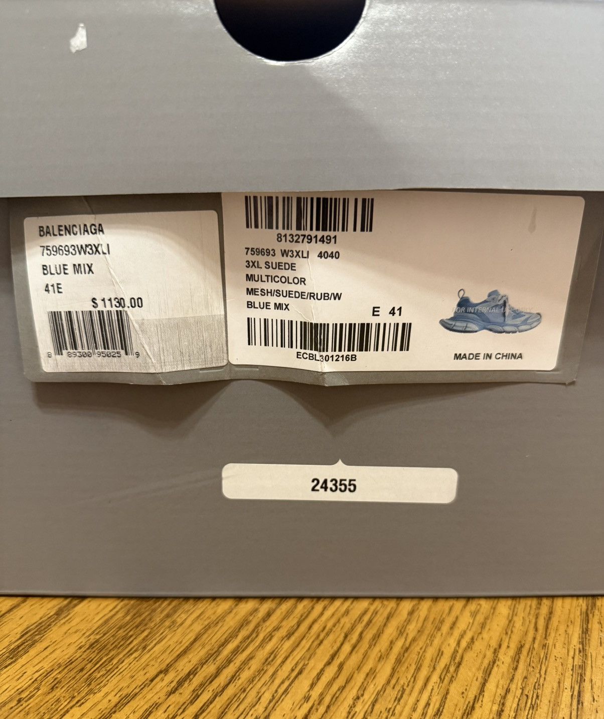 Balenciaga Balenciaga 3XL Worn Out Sneaker (Blue) Size US 8 / EU 41 - 9 Thumbnail