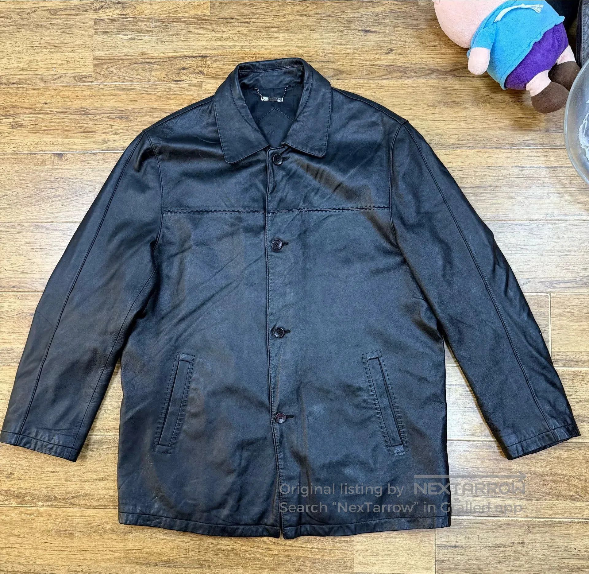 Balenciaga Men’s Leather Jacket Coat.