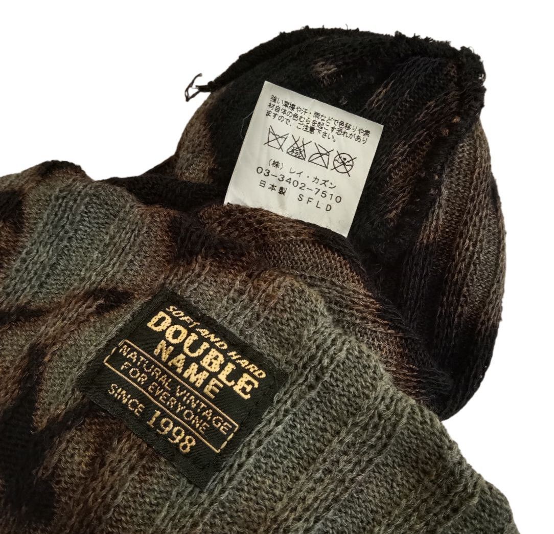 Japanese Brand Custom Made Acid Wash Double Name Beanie Size ONE SIZE - 12 Thumbnail