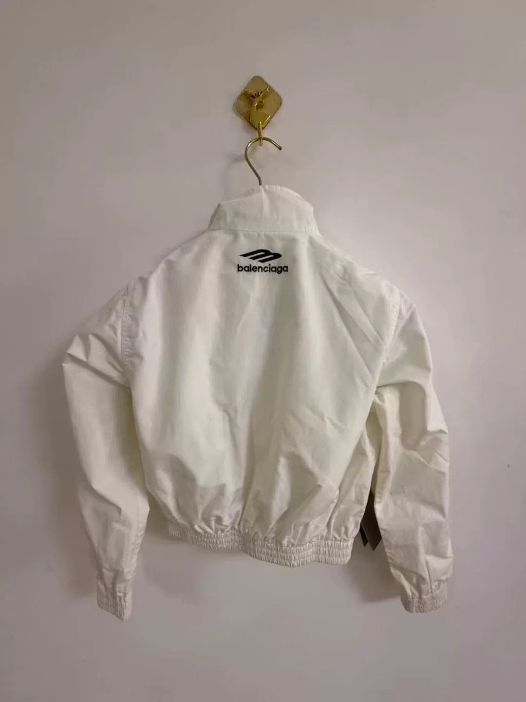 Balenciaga short white jacket with embroidered logo Size US S / EU 44-46 / 1 - 2 Thumbnail