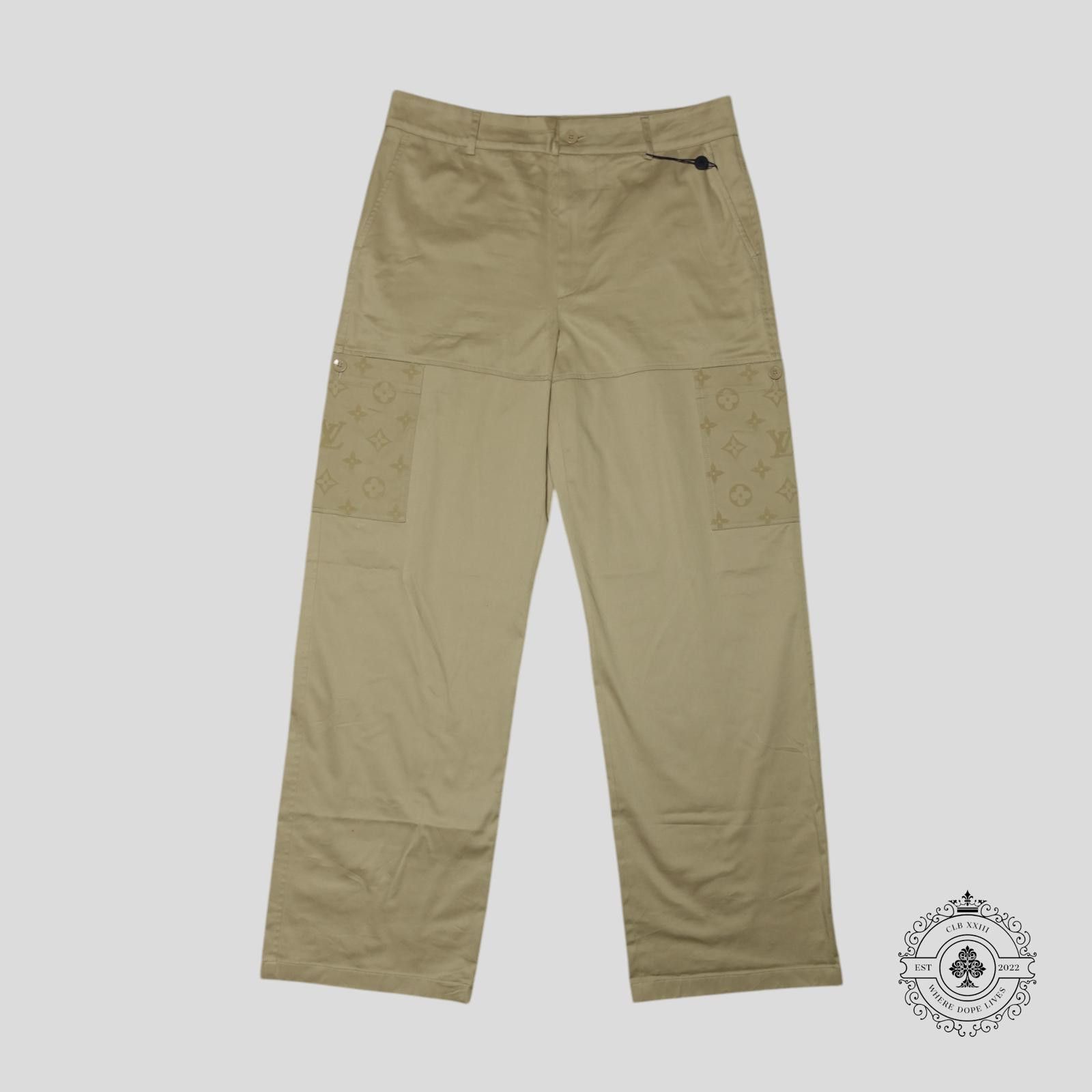 Louis Vuitton Louis Vuitton Monogram Flocked Workwear Pants in Beige Size US 34 / EU 50 - 1 Thumbnail