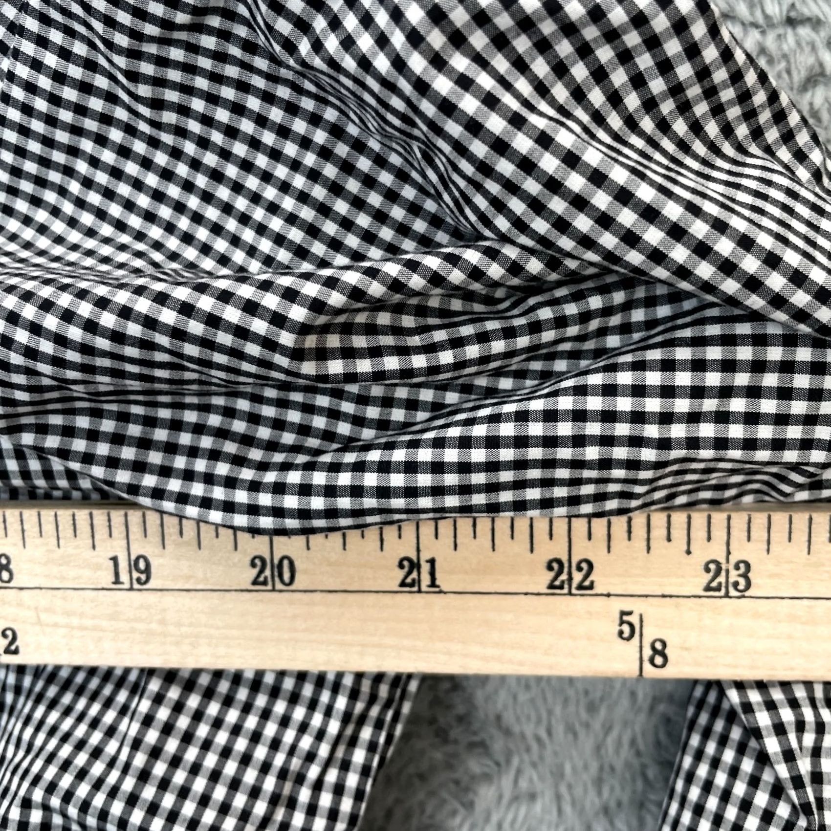 J.Crew J.Crew Top Womens Medium Black Penny Gingham Cotton Square Puffy Sleeve Size M / US 6-8 / IT 42-44 - 8 Thumbnail