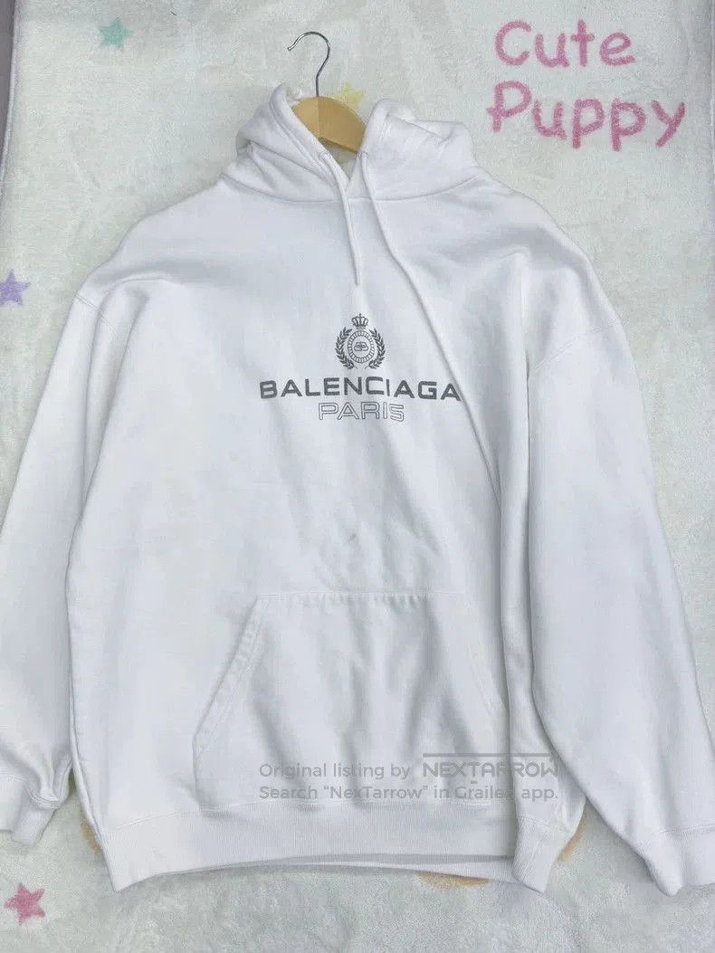 Balenciaga Balenciaga Logo Print White Hoodie. Size US L / EU 52-54 / 3 - 2 Thumbnail