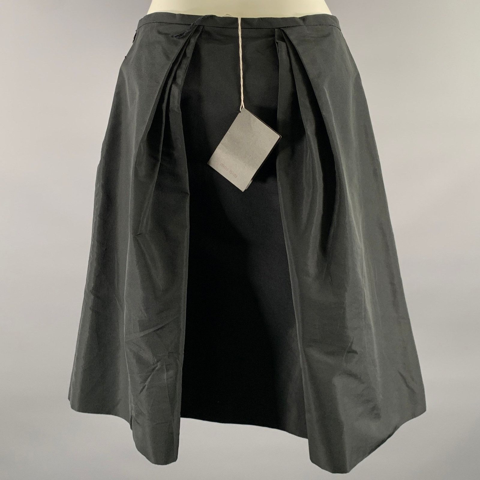 Miu Miu MIU MIU Size 0 Black Nylon Blend High Waisted Mini Skirt Size 25" / US 0 / IT 36 - 3 Thumbnail