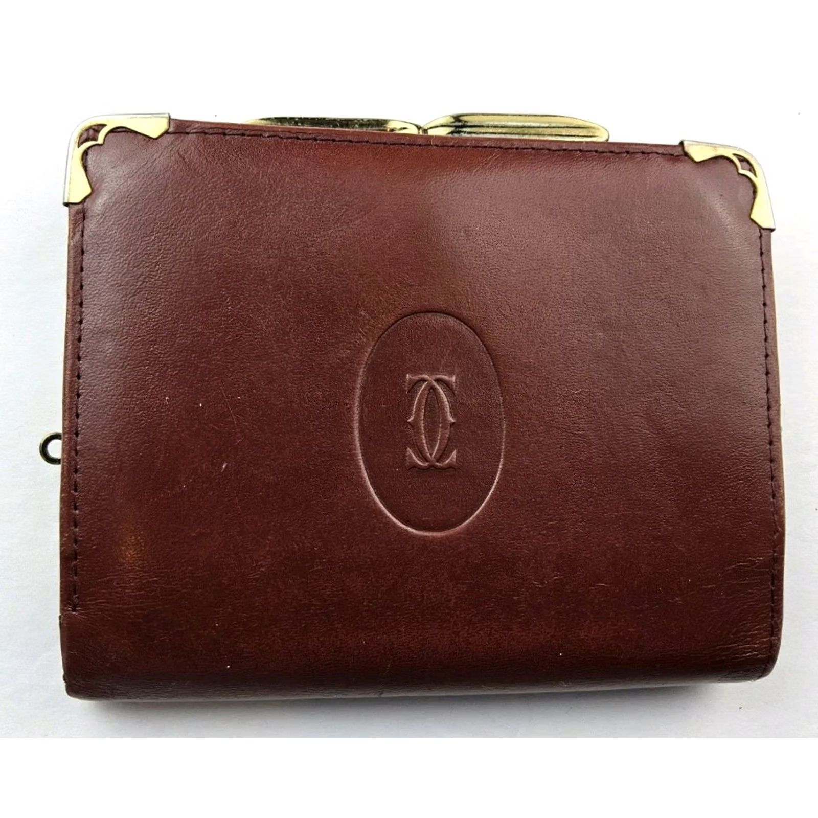 Cartier Cartier Wallet Burgundy Leather Bifold Snap Kisslock Wallet Women Size ONE SIZE - 2 Thumbnail