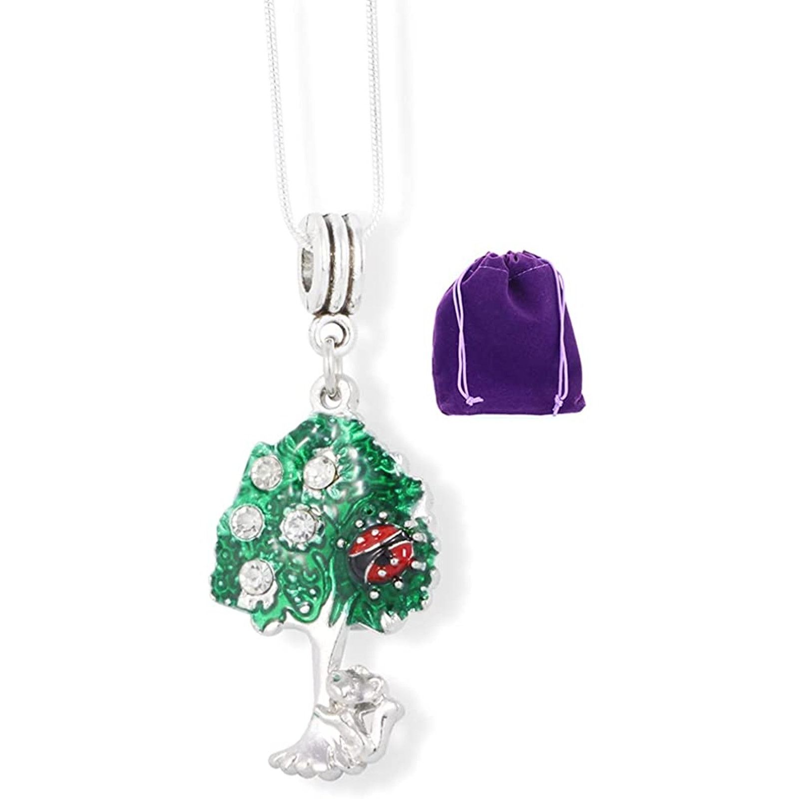 & Other Stories Ladybug in Green Tree with Cat at The Trunk Charm Necklace Size ONE SIZE - 1 Thumbnail
