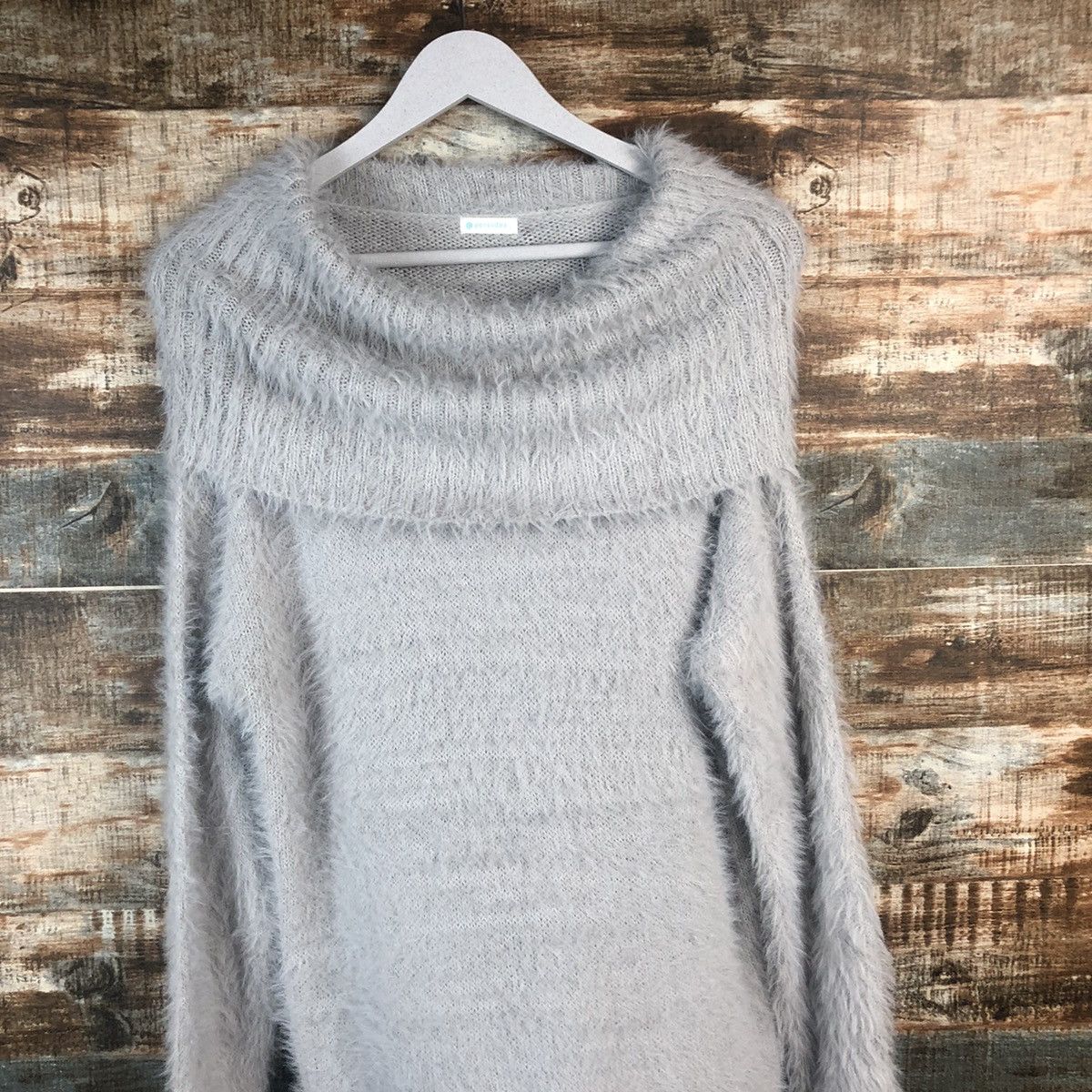Japanese Brand DL Persodea Gray Turtle Neck Mohair Knitwear #C332 Size L / US 10 / IT 46 - 2 Thumbnail