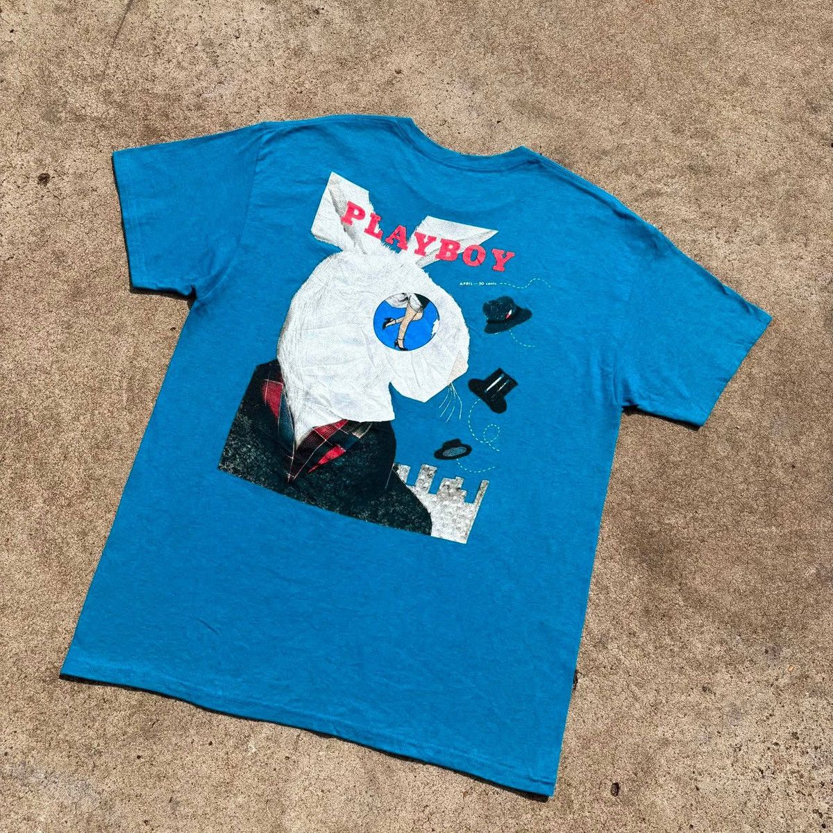 Playboy PLAYBOY T Shirt Mens L Period Cover Bunny Blue Tee Shirt Size US L / EU 52-54 / 3 - 9 Thumbnail