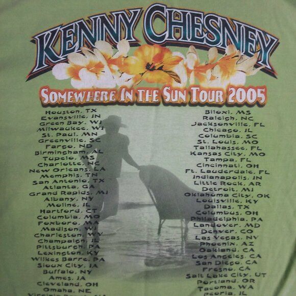 Band Tees × Vintage Vintage Kenny Chesney Somewhere In The Sun Tour 05 T-Shirt Size US L / EU 52-54 / 3 - 7 Thumbnail