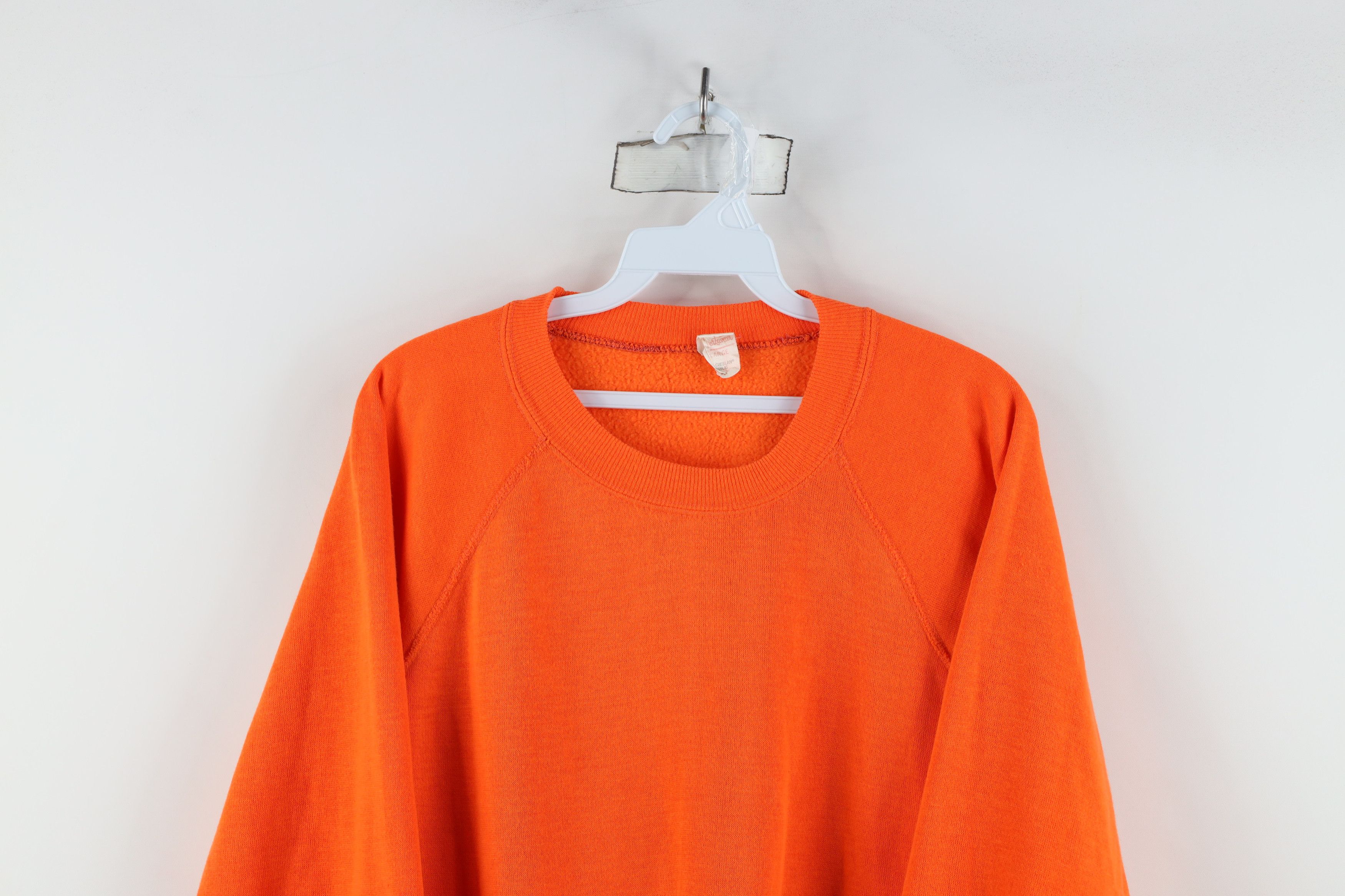 Vintage Vintage 70s Streetwear Blank Crewneck Sweatshirt Orange USA Size US L / EU 52-54 / 3 - 2 Thumbnail