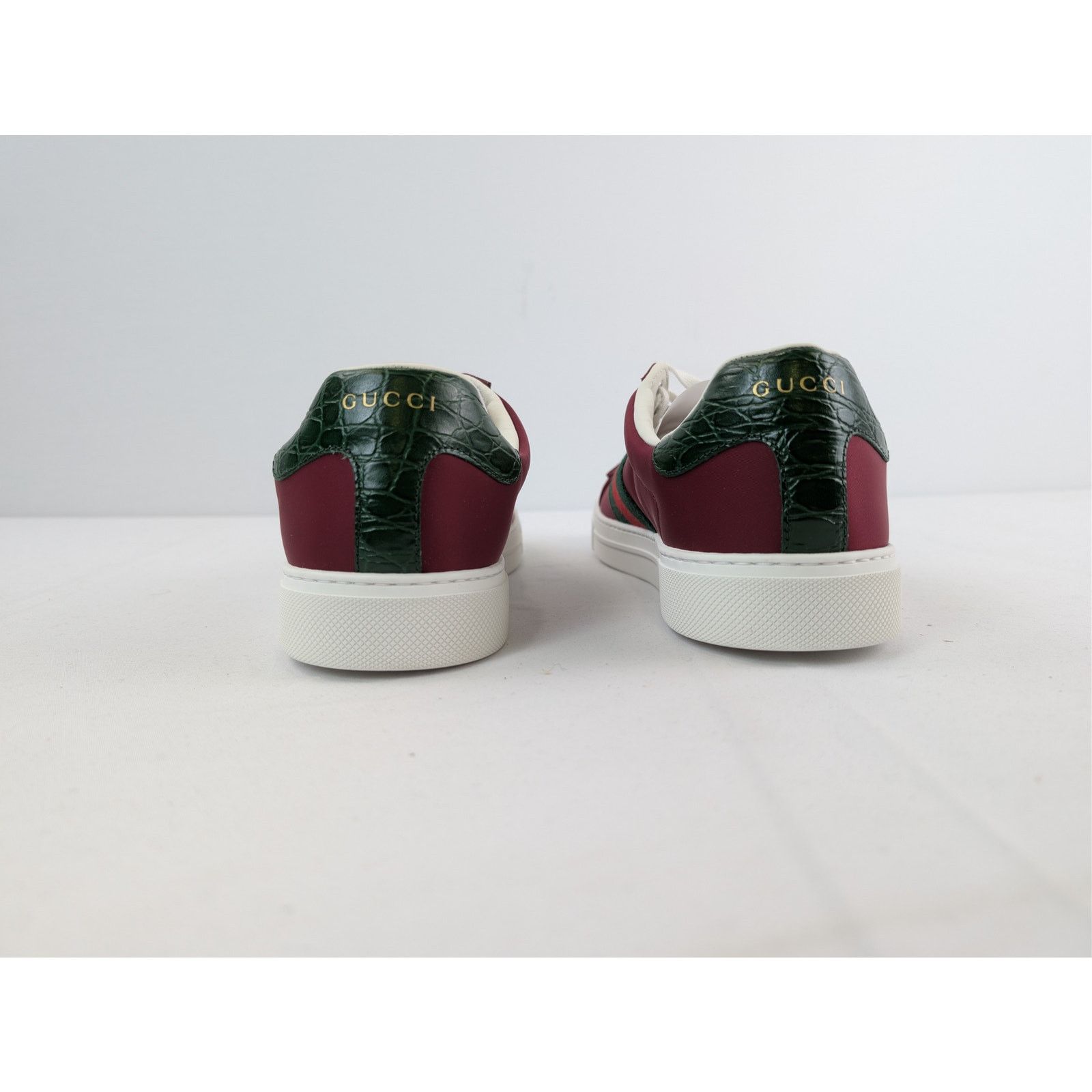 Gucci o1rshd1 Ace leather-trimmed sneakers in Red Size US 9.5 / EU 42-43 - 12 Thumbnail