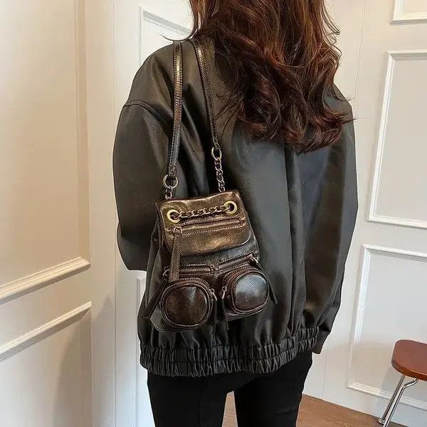Vintage Mini Size PU Leather Bag Size ONE SIZE - 3 Thumbnail