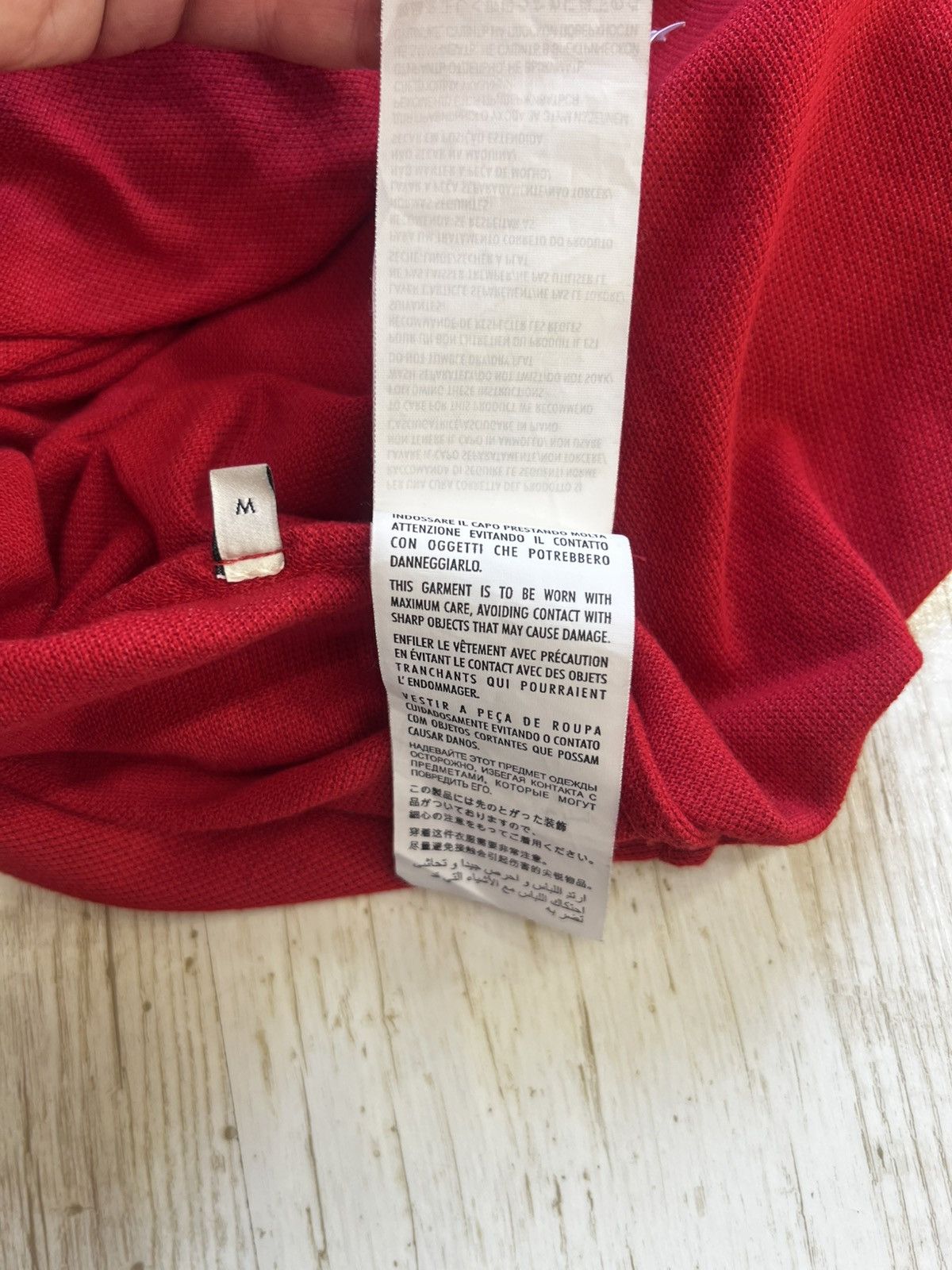 Gucci Gucci Red Cotton Pique Contrast Detail Polo T-Shirt M Size US M / EU 48-50 / 2 - 11 Thumbnail