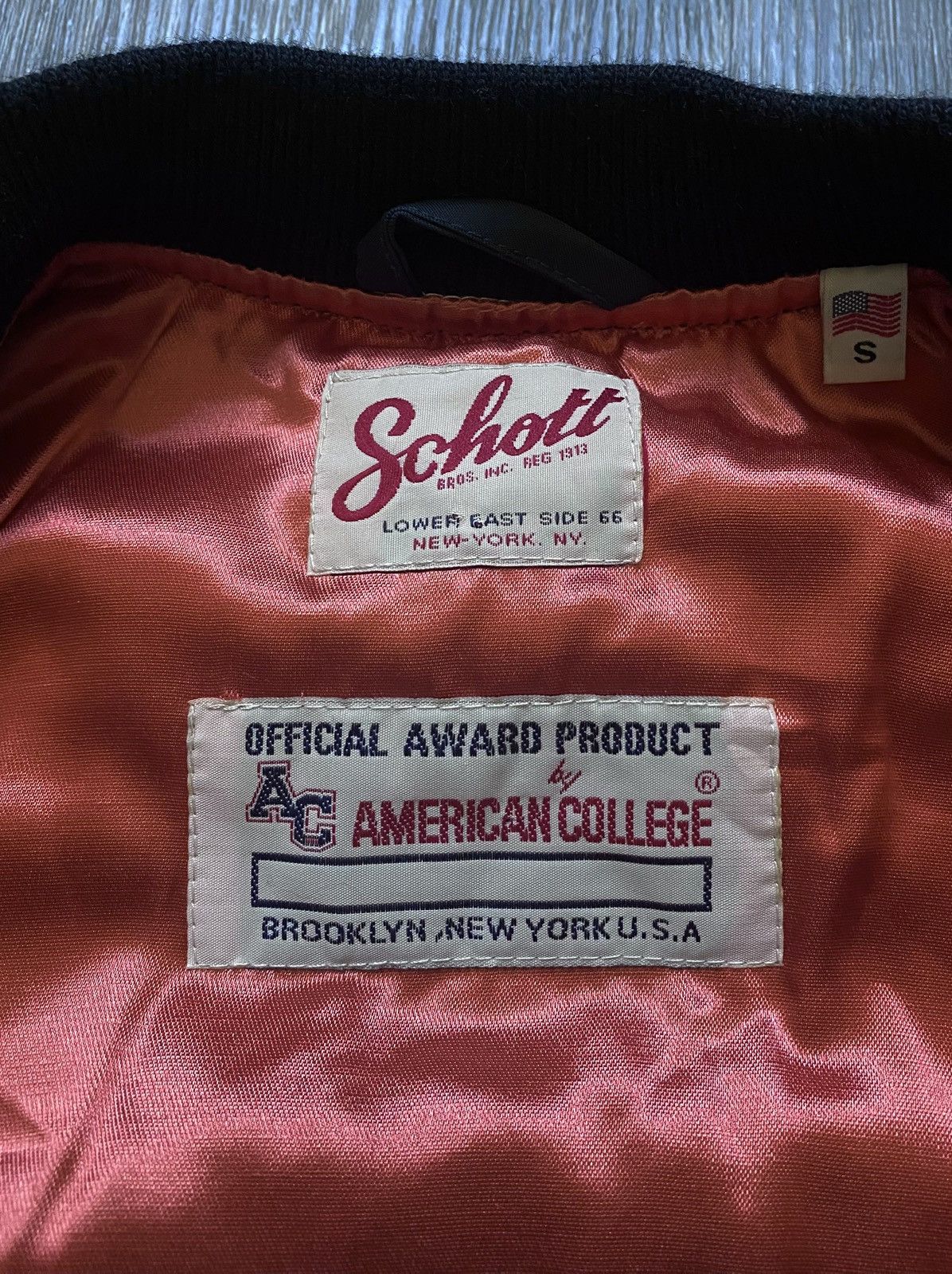 Schott Schott Bros. Inc. MA-1 American College Navy Bomber Jacket Size S / US 4 / IT 40 - 17 Thumbnail
