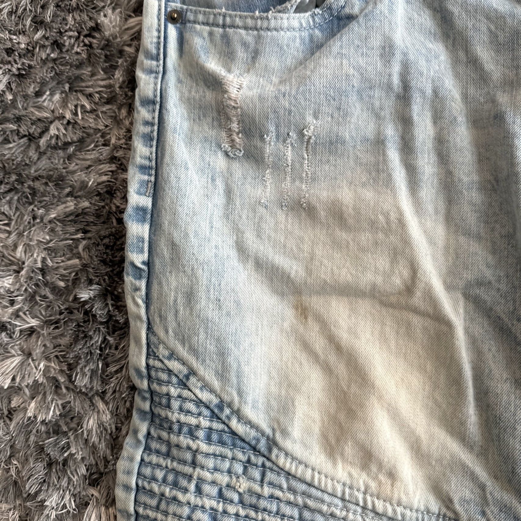 Southpole Southpole Jean Shorts Embroidered Art Cargo Blue 34 Men Regular Size 34 Stains 90s Y2K Vintage Mens Size US 34 / EU 50 - 4 Thumbnail