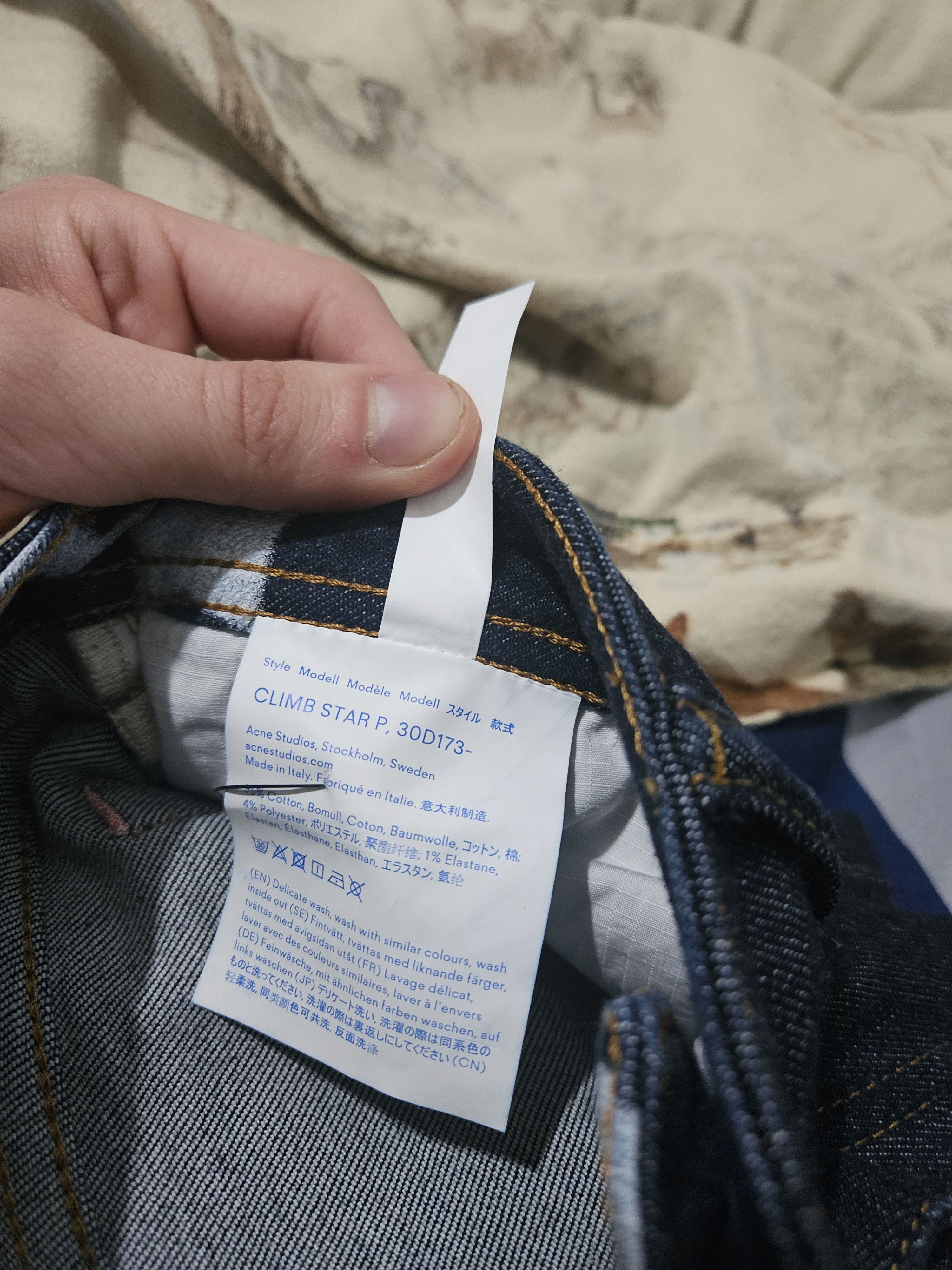 Acne Studios Blå Konst Climb Star P. Blue Denim Jeans Size US 27 - 12 Thumbnail