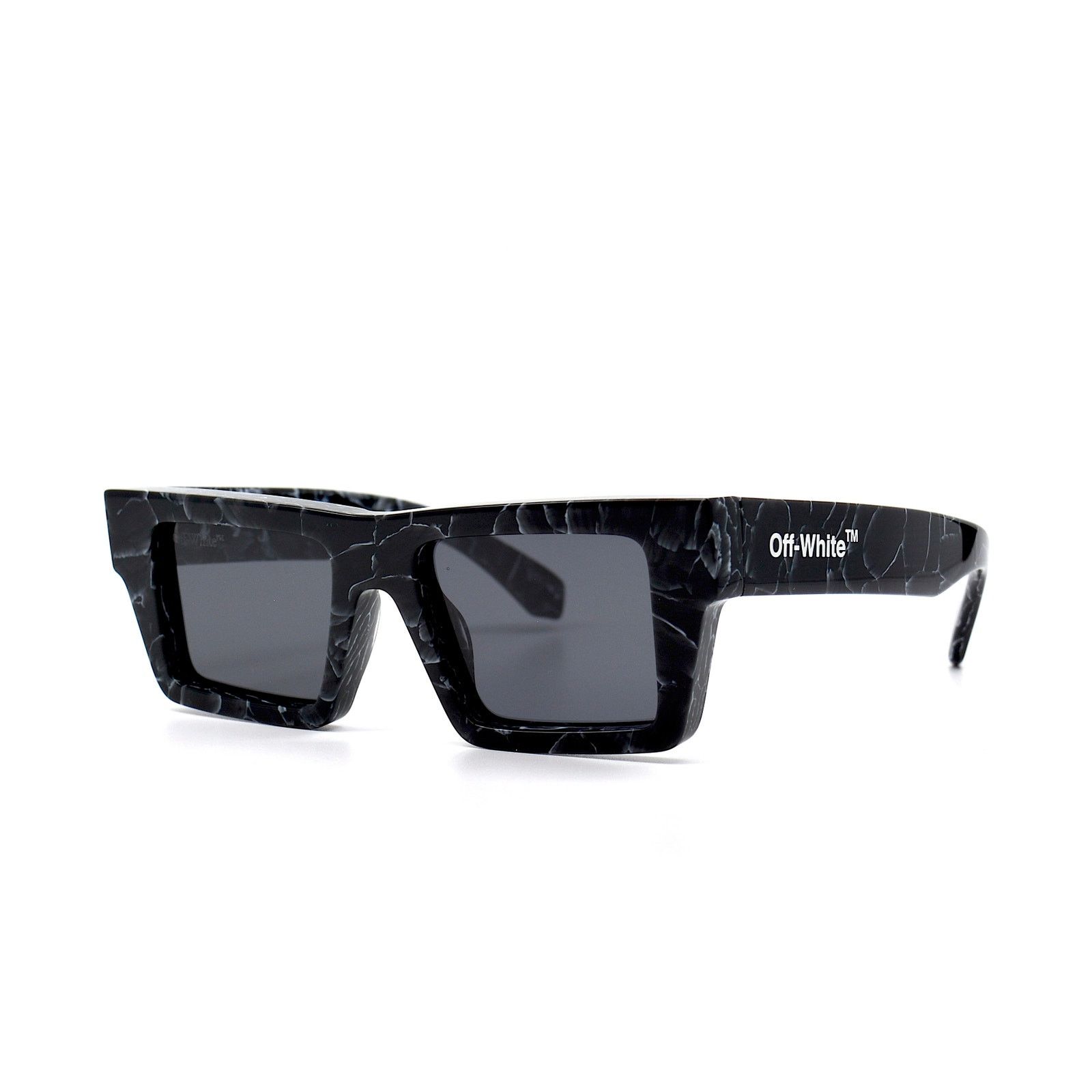 Off-White NEW! OFF-WHITE OER1017 1107 BLACK MARBLE GREY SUNGLASSES Size ONE SIZE - 3 Thumbnail