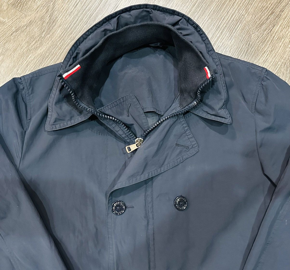 Moncler × Palm Angels Moncler Gobert Giubbotto Navy Men’s Dbl Breasted Size 6 Size US XL / EU 56 / 4 - 2 Thumbnail