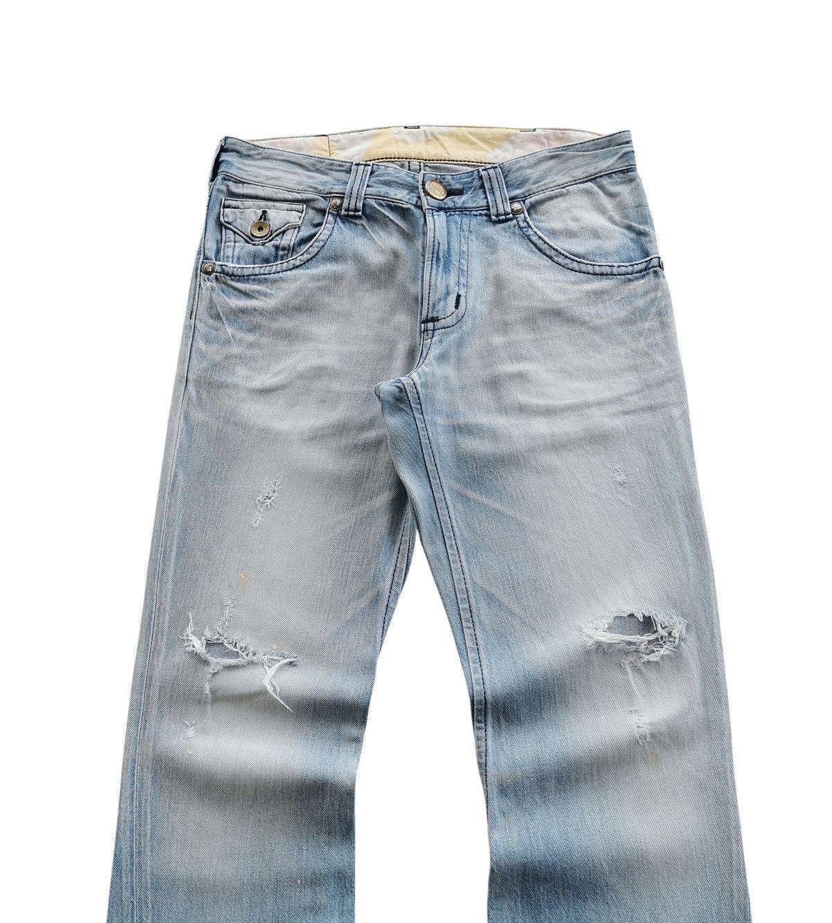 Edwin EDEdwin Blue Trip Distressed Flared Twisted Jeans Light Blue Size US 33 - 3 Thumbnail