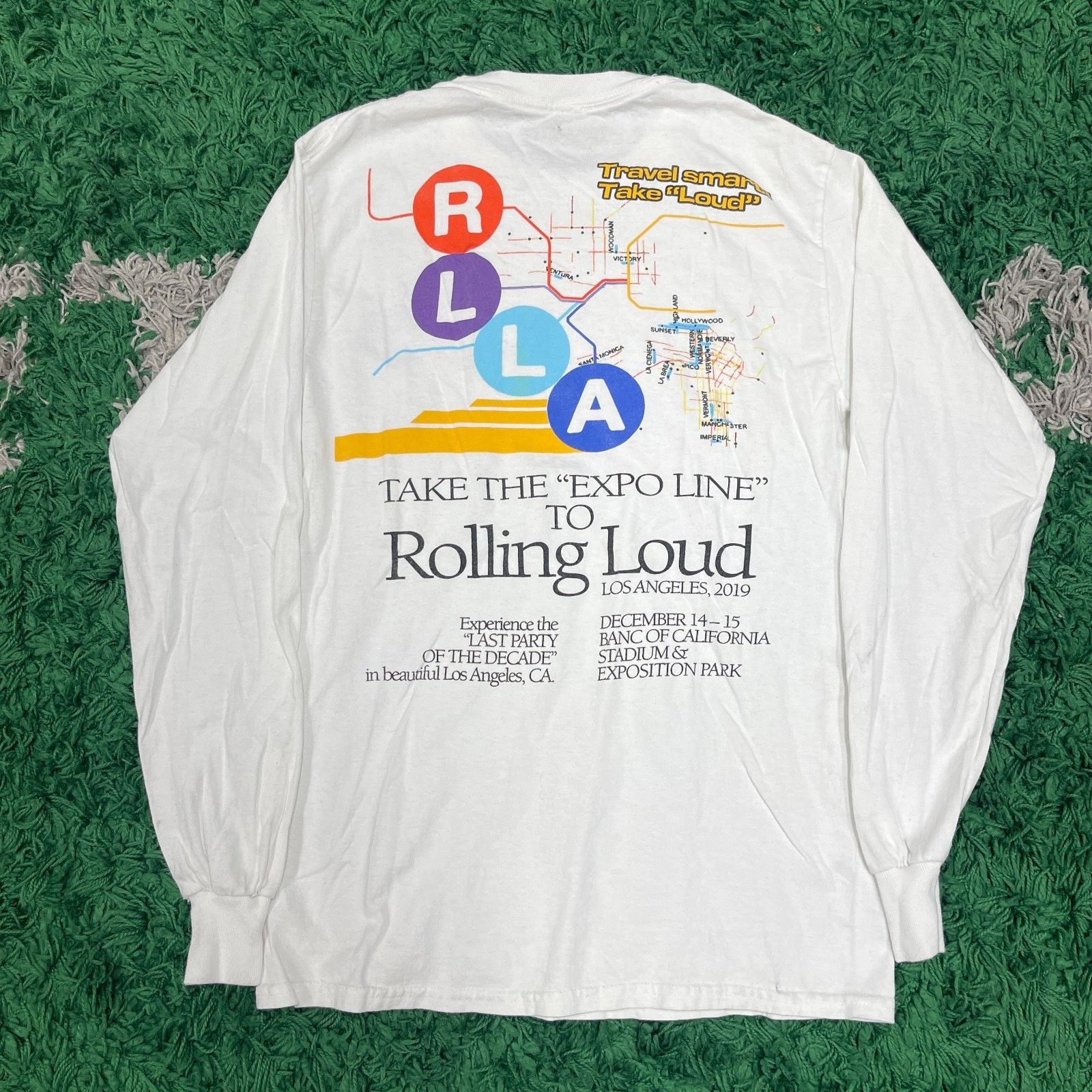 Stussy Rolling Loud 2019 Expo Line Map LS White Tee Shirt Small S Size US S / EU 44-46 / 1 - 1 Thumbnail