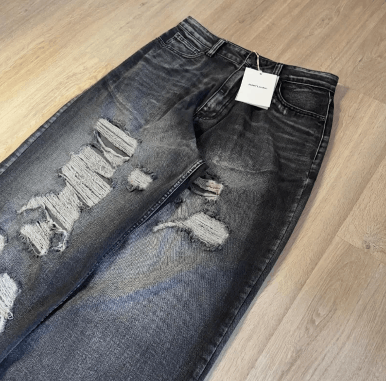 Japanese Brand Oversized Pattern Printing Old Baggy Jeans Size US 36 / EU 52 - 2 Thumbnail