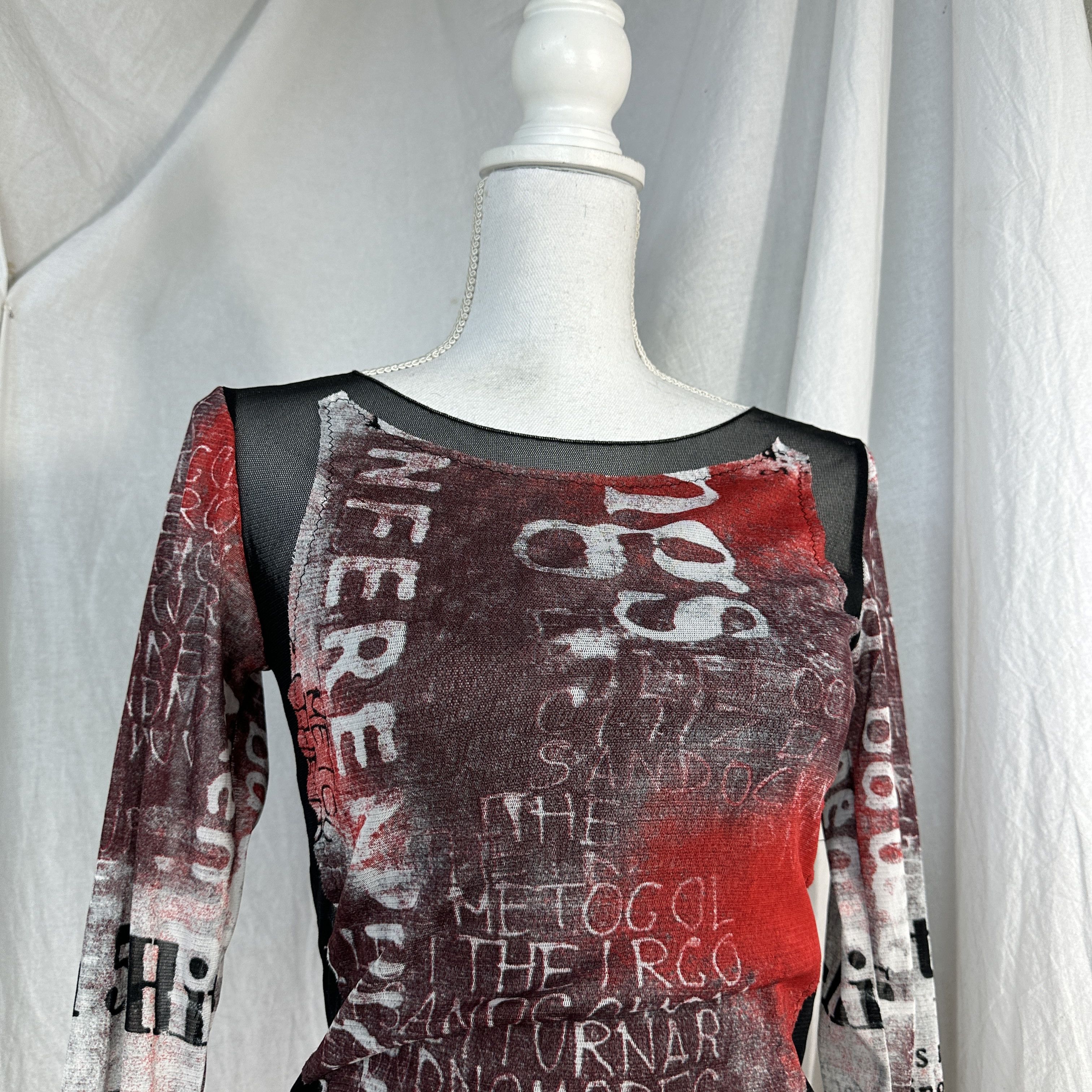 Vintage Vintage Mesh Top Blouse meshtop avant-garde Size S / US 4 / IT 40 - 4 Thumbnail