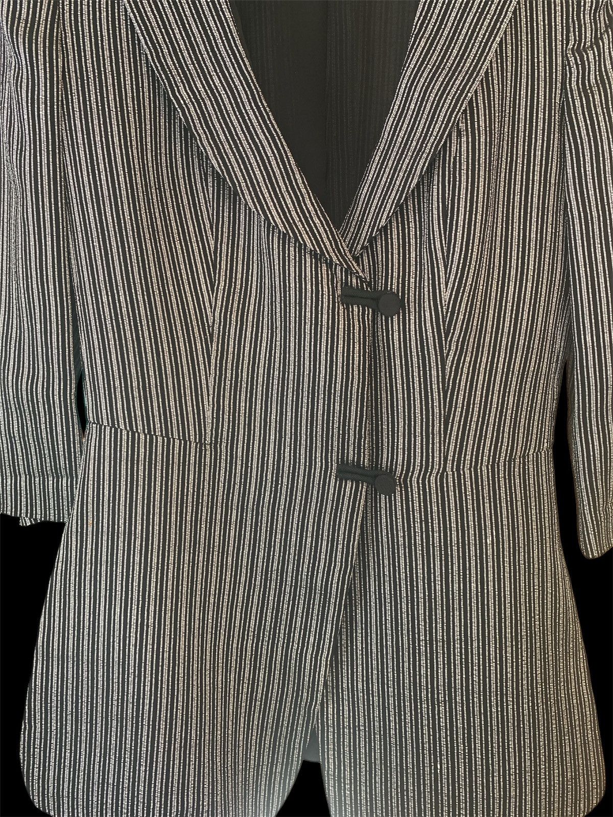 Armani Collezioni Armani Collezioni Black / Silver Blazer Size S / US 4 / IT 40 - 2 Thumbnail