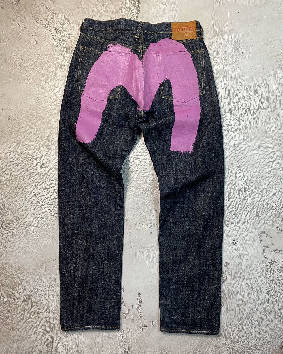 Vintage EVISU Selvedge Denim Jeans Lot 0001-Japanese Writing on