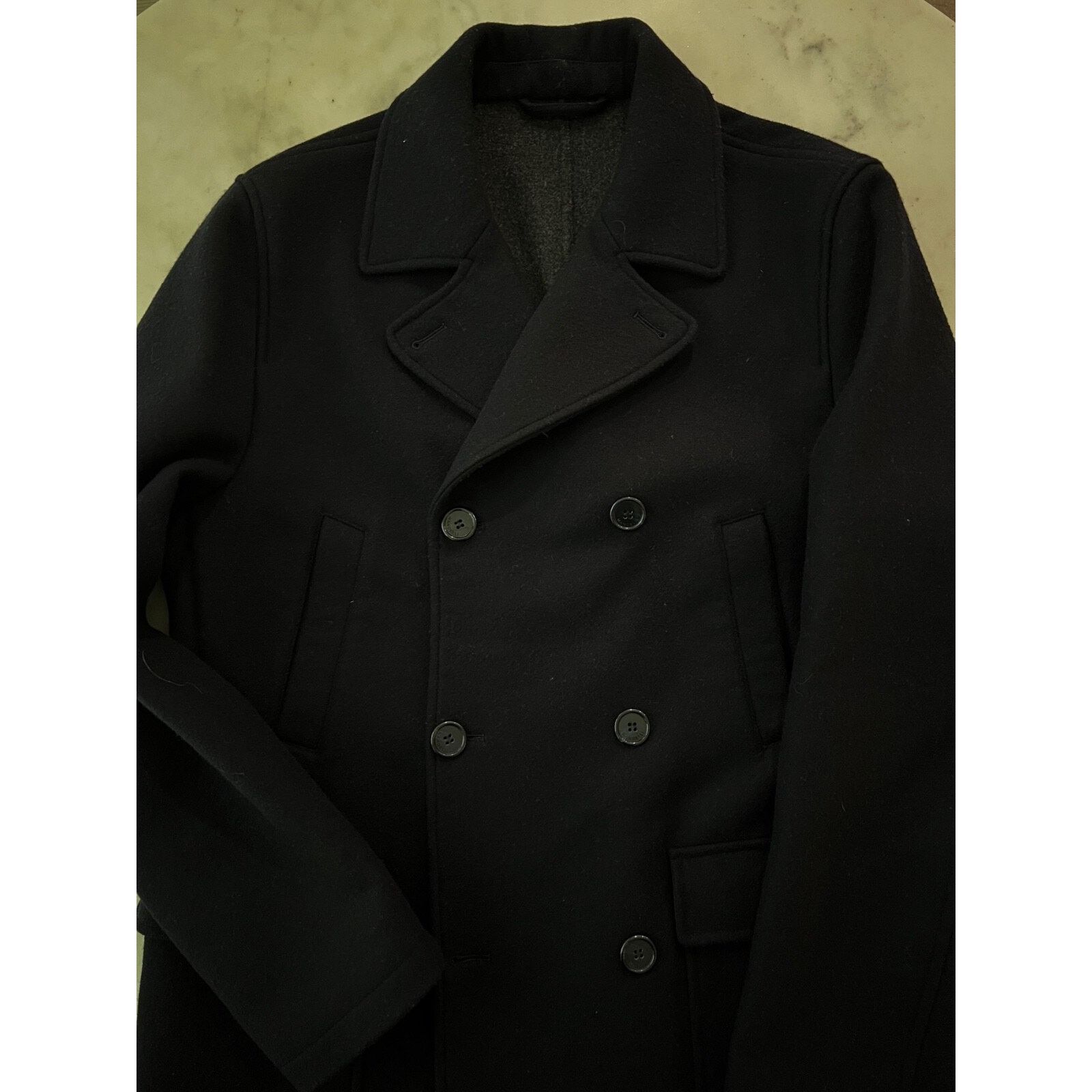 Mandelli $3900 Mandelli Bergdorf Goodman Navy Wool Peacoat IT54 NEW Size US XL / EU 56 / 4 - 16 Thumbnail