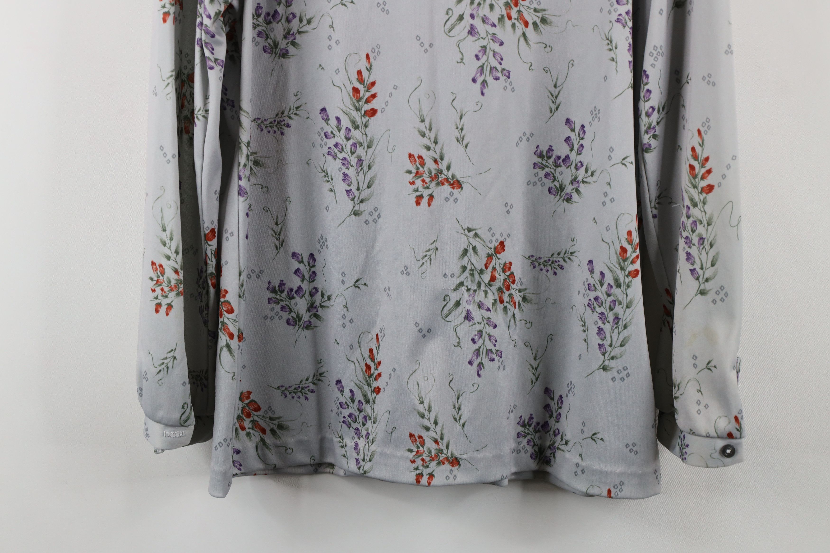 Vintage Vintage 70s Streetwear Flower Knit Button Shirt USA Size XXL / US 16-18 / IT 52-54 - 13 Thumbnail