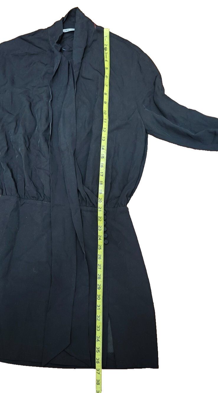 Zara ZARA Tied Mini Dress Black size M Size M / US 6-8 / IT 42-44 - 8 Thumbnail