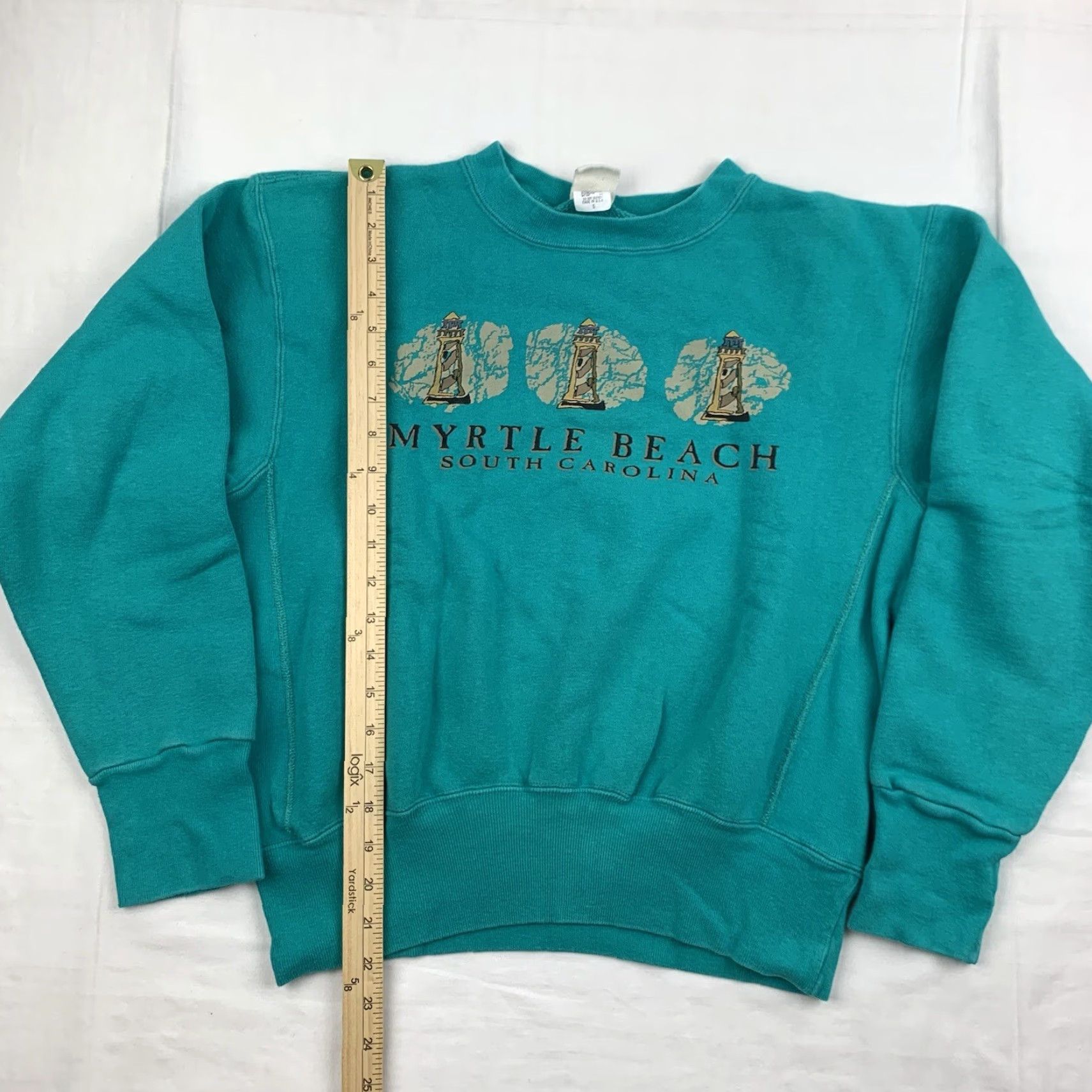 Vintage VINTAGE Myrtle Beach Sweatshirt Womens Small Blue Pullover Lighthouse Beach 90s Size S / US 4 / IT 40 - 5 Thumbnail