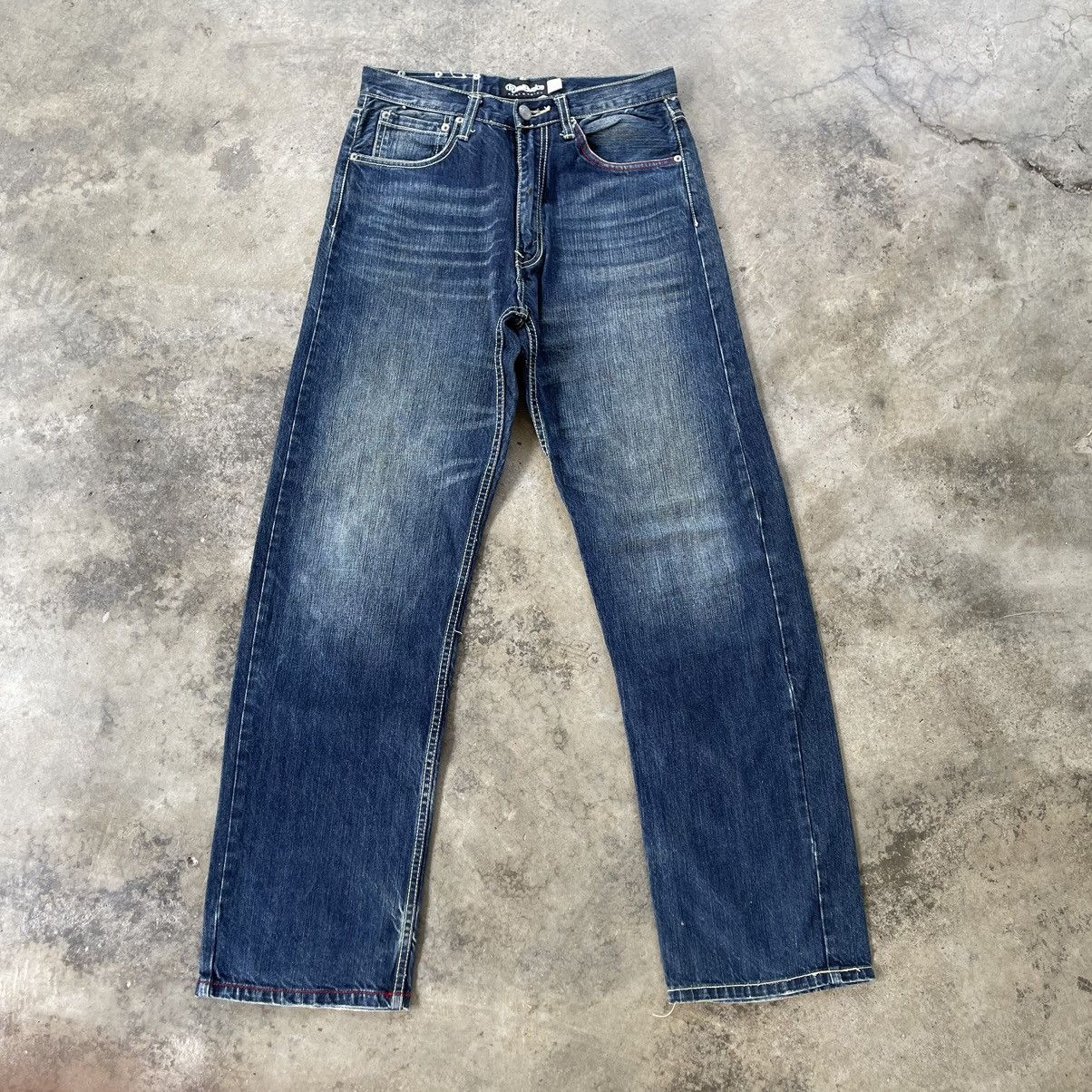 Japanese Brand 🔥🇯🇵Real BVoice Stoned Washed Water Warrior Distress Jeans Size US 31 - 4 Thumbnail