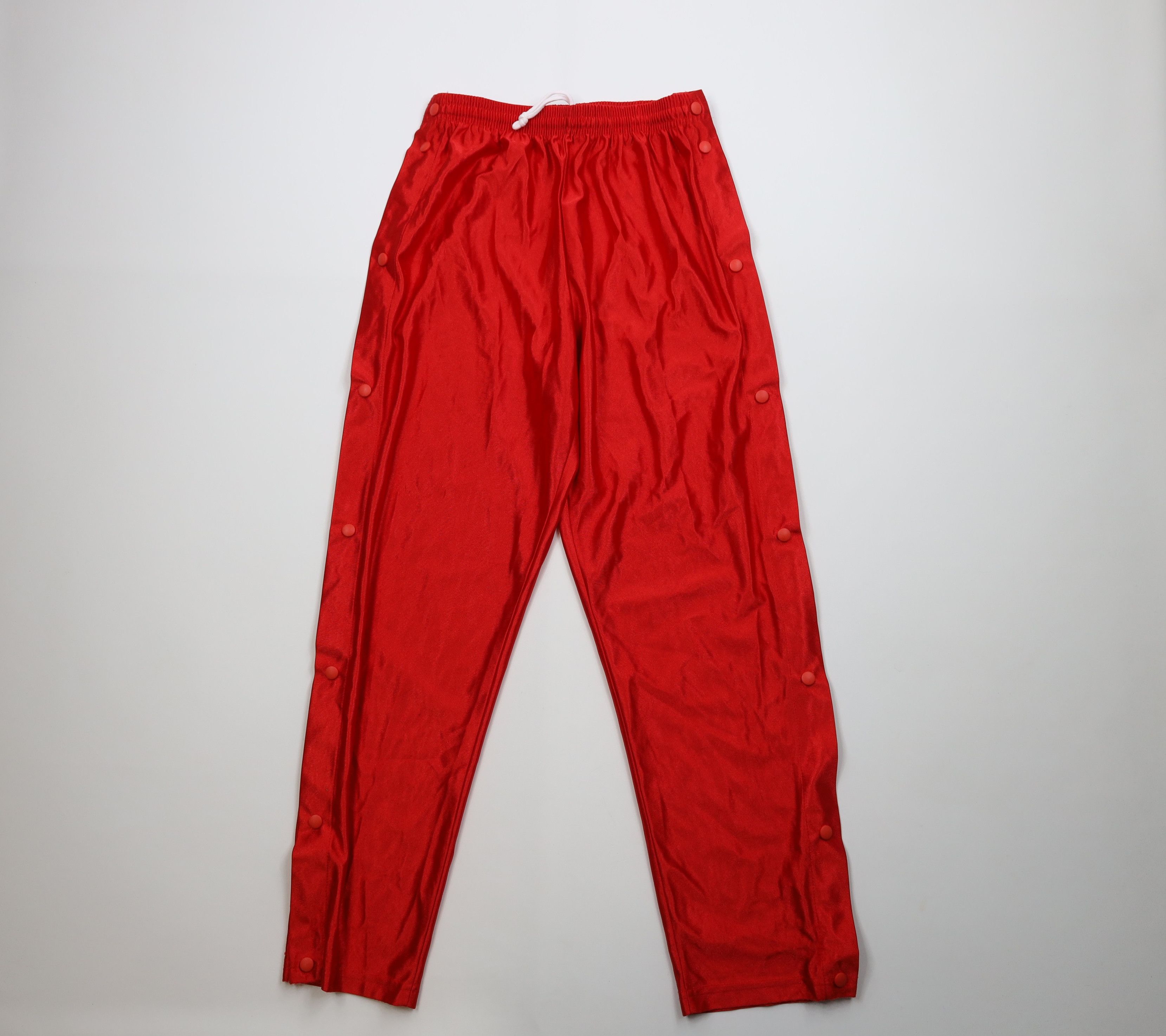 Vintage Vintage 90s Streetwear Tearaway Sweatpants Pants Red Size US 34 / EU 50 - 1 Thumbnail