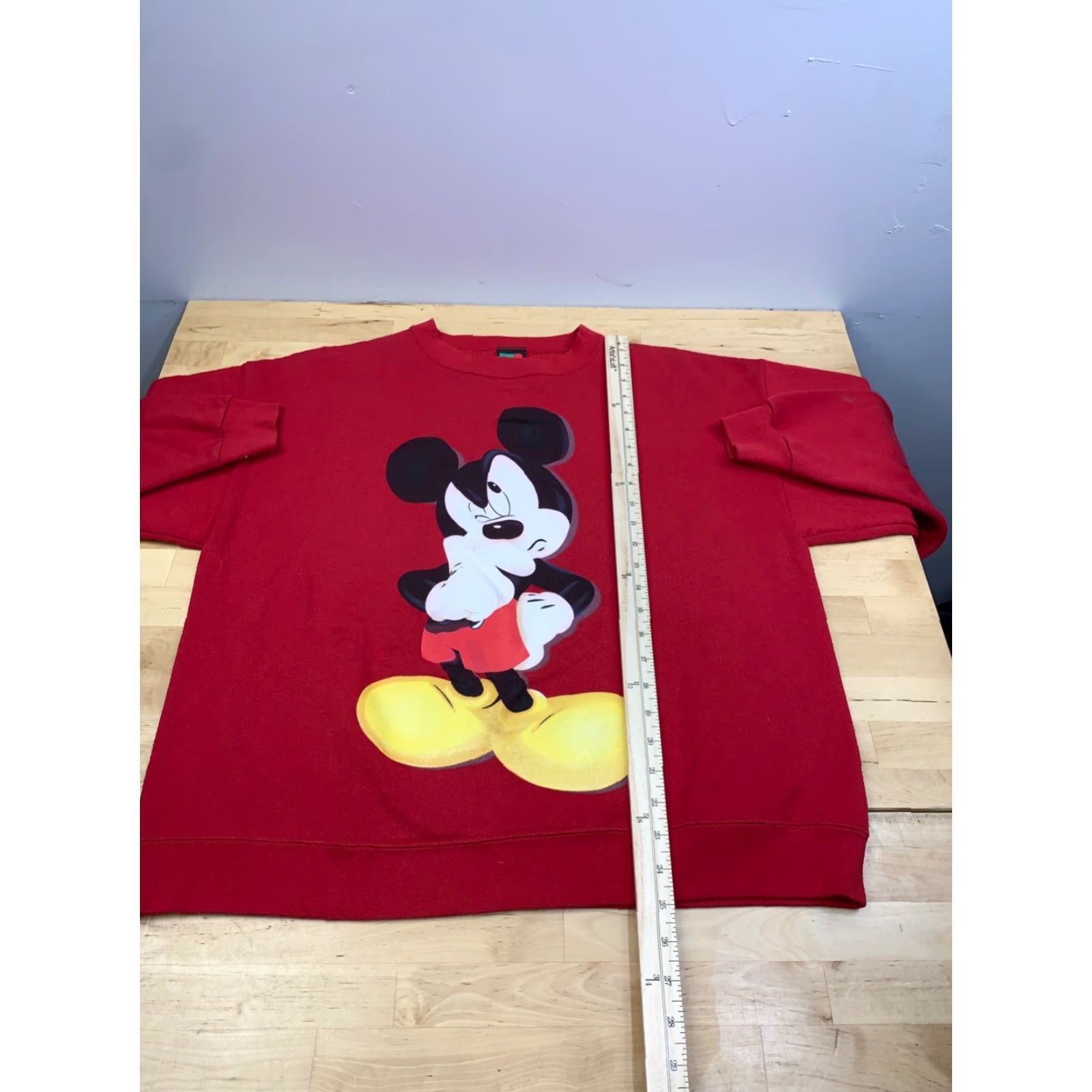 Disney VINTAGE Disney Mickey Sweatshirt Adult M/L Red Crew Neck Pullover Graphic Print 90s USA Mens Size US M / EU 48-50 / 2 - 6 Thumbnail