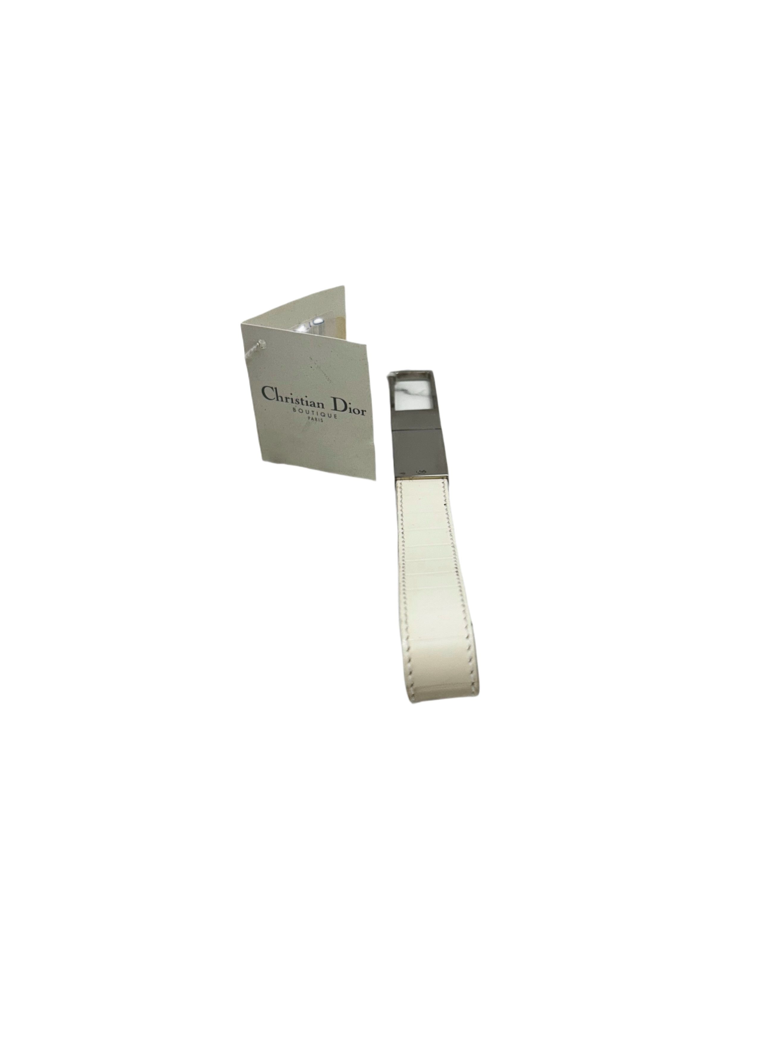 Dior Dior Homme White Leather Spring Clasp Key Ring Size ONE SIZE - 1 Thumbnail