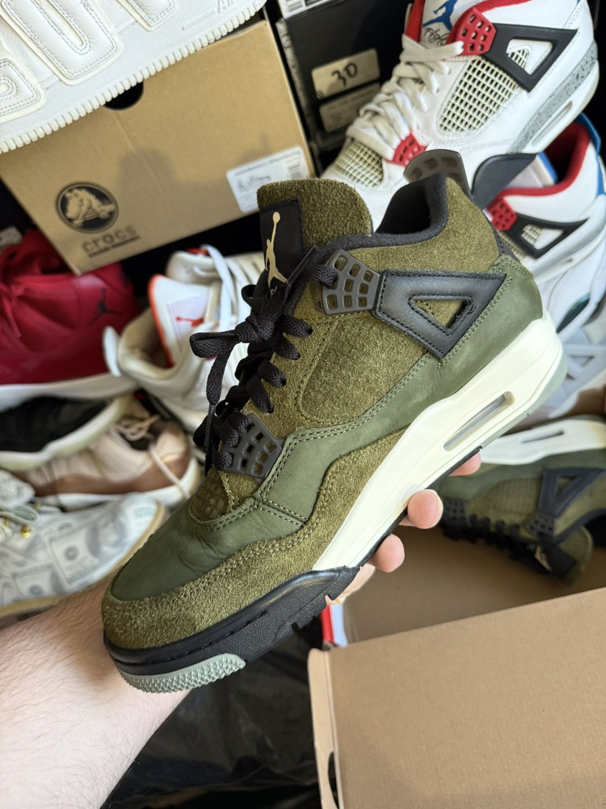 Jordan Brand Jordan retro 4 craft olive sz 9 Size US 9 / EU 42 - 3 Thumbnail
