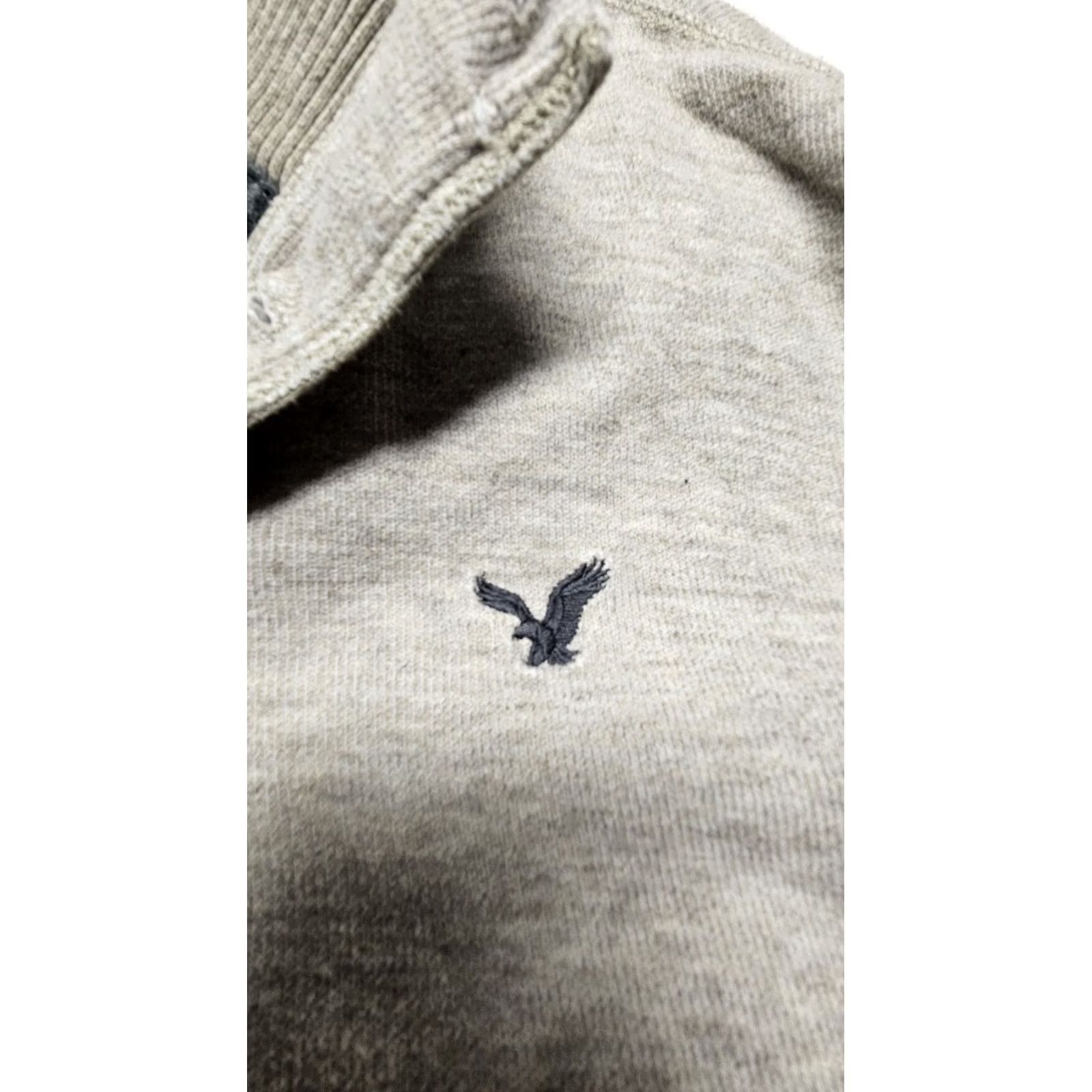 American Eagle Outfitters American Eagle Pullover Men's Large Heather Gray Relaxed Fit Mock Neck Size US L / EU 52-54 / 3 - 3 Thumbnail