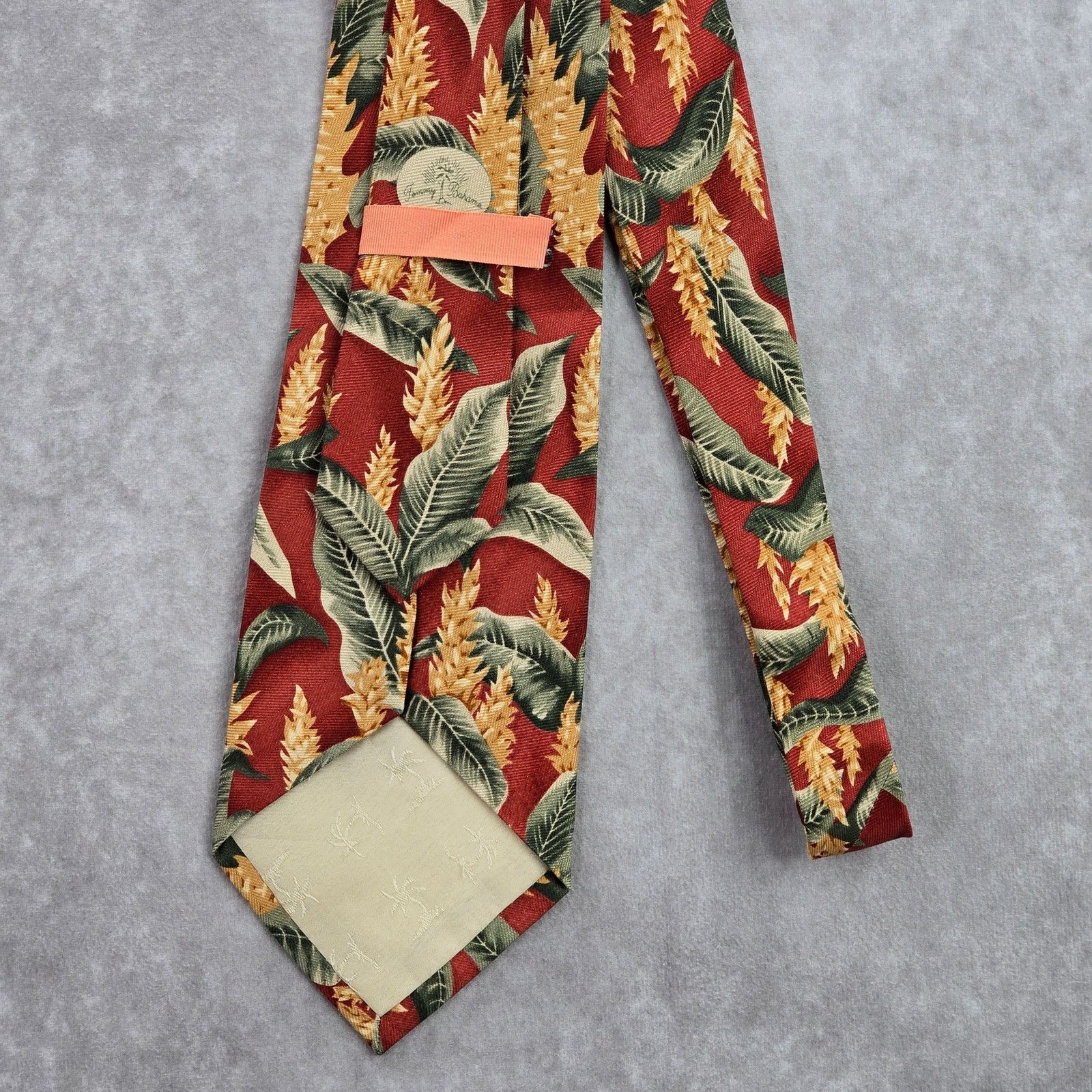 Tommy Bahama Tommy Bahamas Brown Tropical Leaf 100% Silk Men's Neck Tie Size 30 - 3 Thumbnail