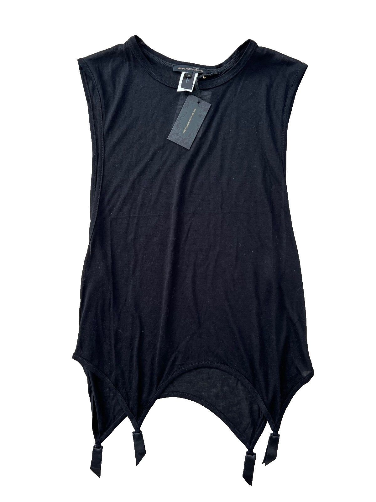KIKI DE MONTPARNASSE *** KIKI DE MONTPARNASSE Muscle Garter Tank Black ( M ) Size M / US 6-8 / IT 42-44 - 1 Thumbnail