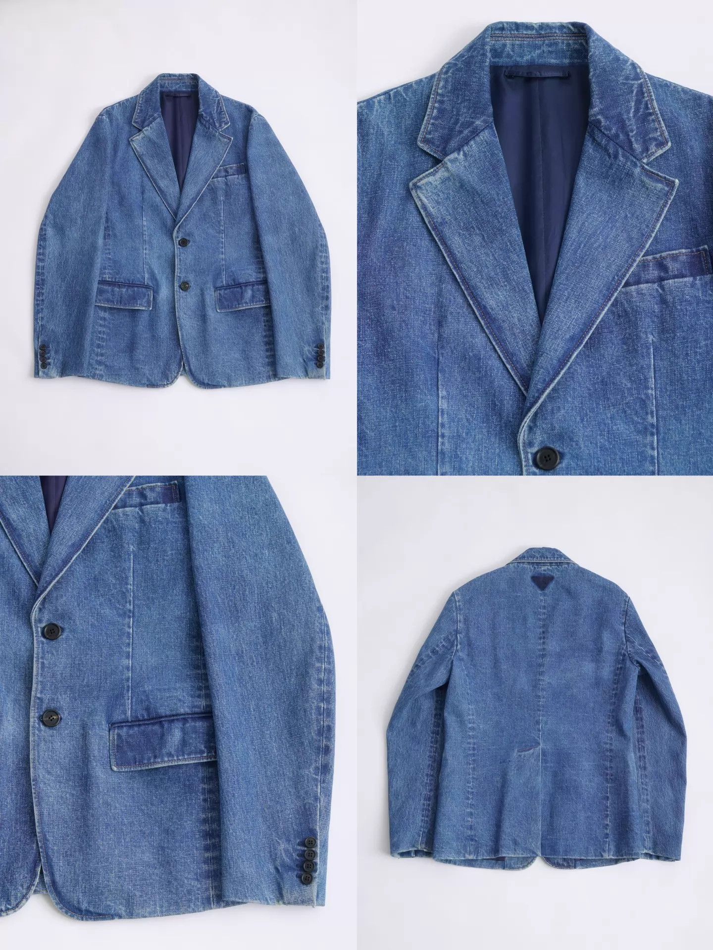Prada PRADA 2019ss Menswear Washed Denim Blue Blazer Size US S / EU 44-46 / 1 - 8 Thumbnail